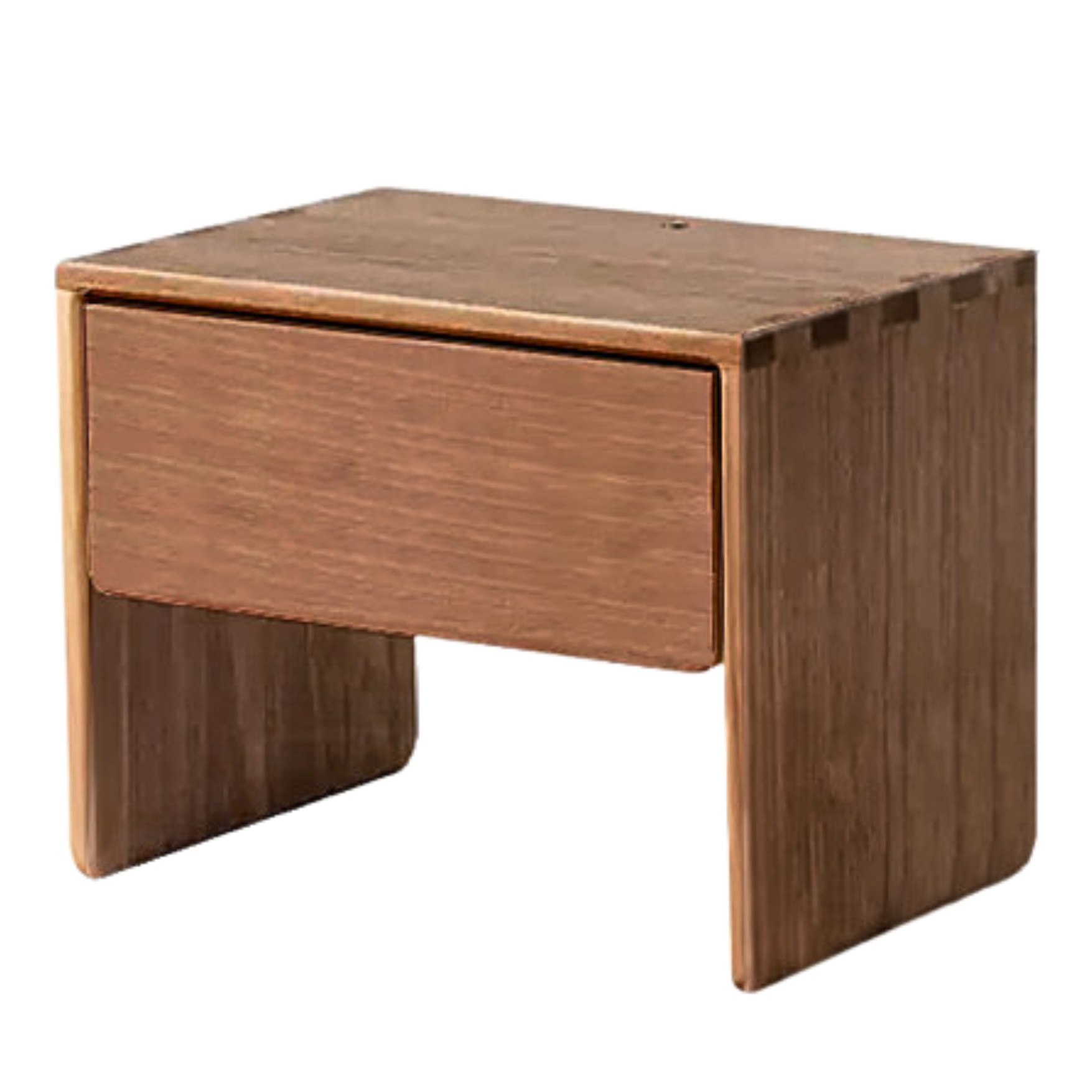 Modern Solid Wood Nightstand - Black Walnut & Ash Wood Bedside Table for Bedroom, Living Room, or Office - Stylish and Functional Storage Furniture