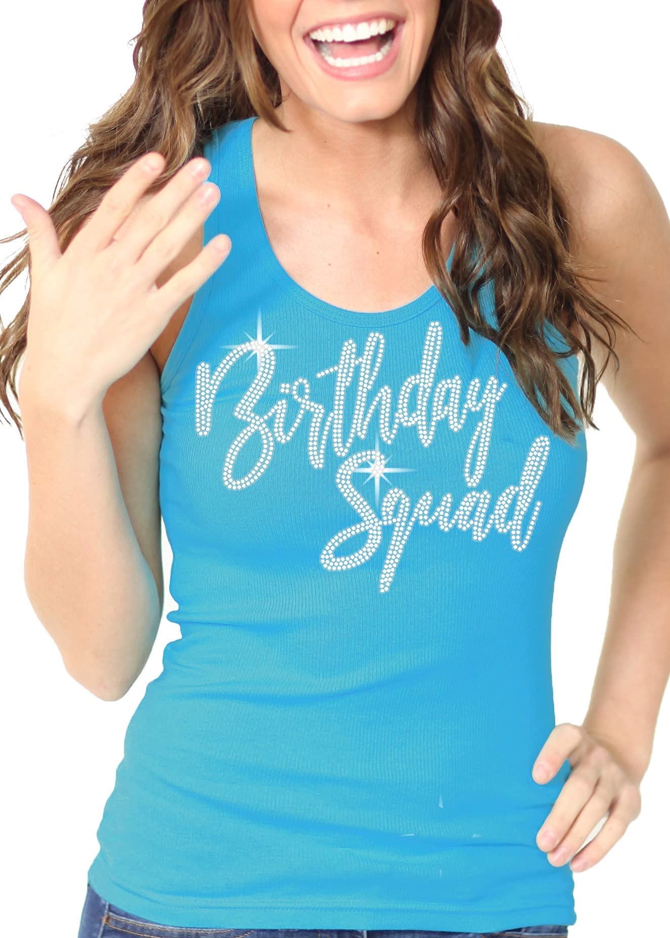Crystal Rhinestone Birthday Queen Tank Top for Women - Elegant Birthday Squad Shirt - Perfect for Birthday Parties, Girls' Night Out & Special Celebrations