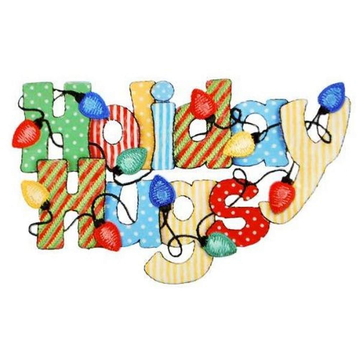 Expo Iron-on Embroidered Applique Patches - BaZooples Holiday Hugs - DIY Customization for Jackets, Bags & Hats - Perfect for Christmas Gifts & Festive Decorations