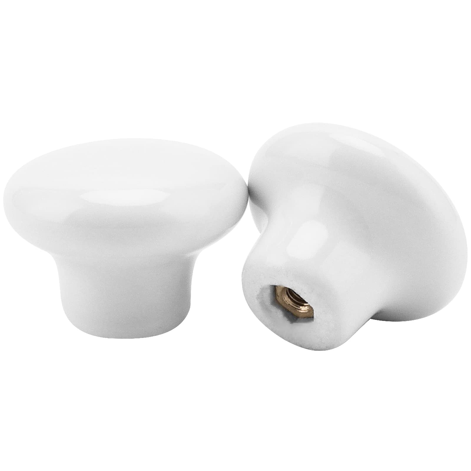 NINGWAAN 30 Pack White Ceramic Cabinet Knobs - Round Dresser Drawer Pulls for Kitchen, Cupboard & Furniture (0.98 Inch Screws Included) - Perfect for Home Renovation & DIY Projects