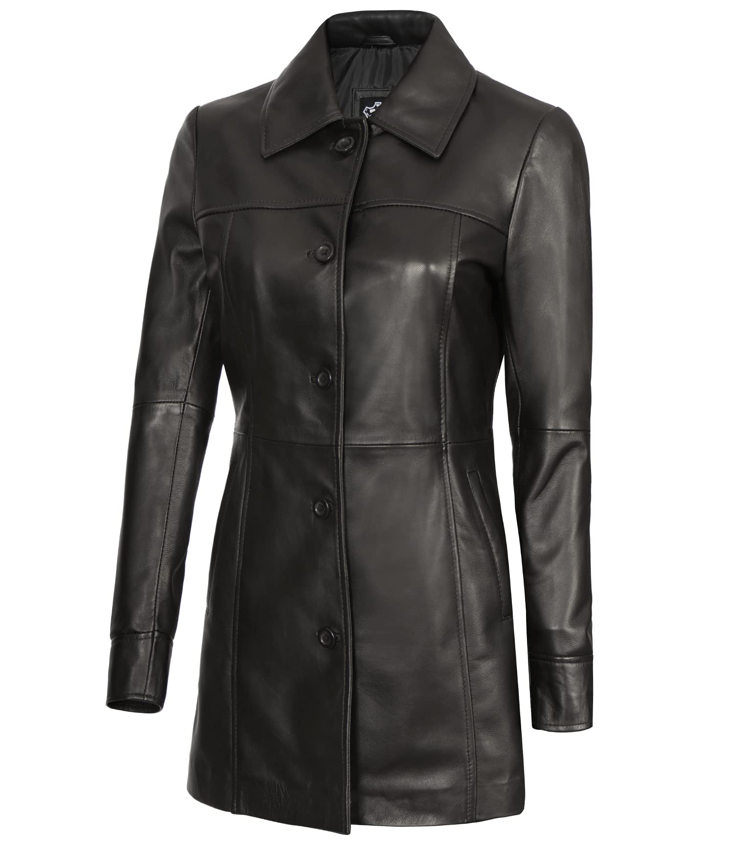 Genuine Lambskin Leather Jacket for Women - Stylish Soft Long Trench Coat - Winter Fashion Outerwear for Casual & Office Wear