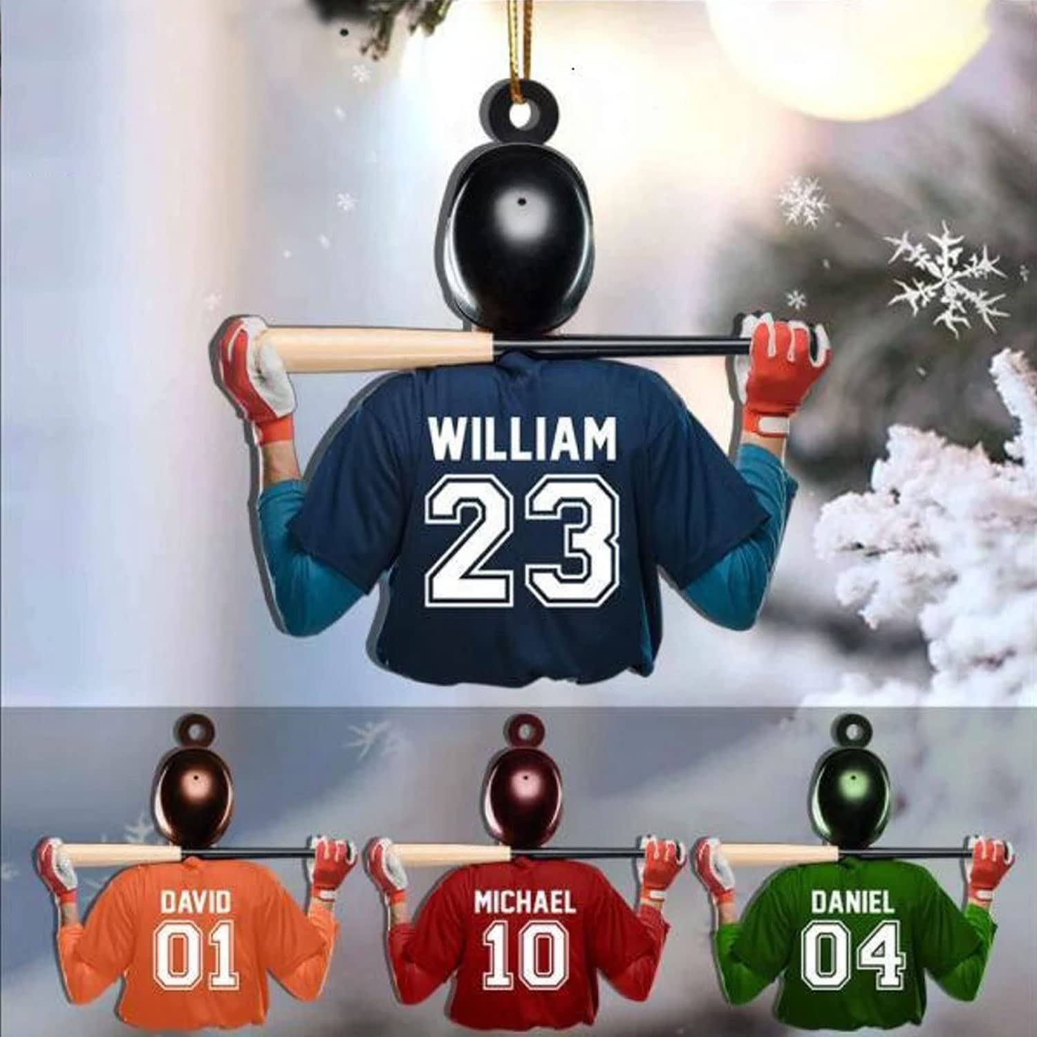 Custom Baseball Christmas Ornaments - Personalized Acrylic Baseball Decor with Photo - Perfect Gift for Baseball Lovers & Boys - Holiday Tree Decorations & Sports Themed Gifts