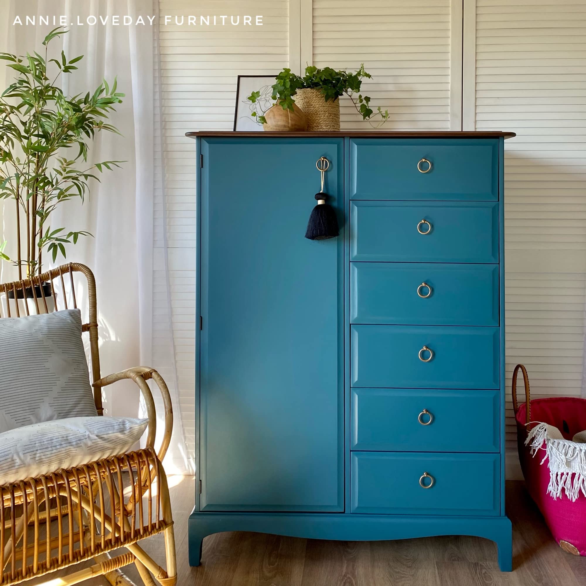 Dixie Belle Chalk Mineral Paint - Antebellum Blue (16oz) | Matte Dark Teal Furniture Paint for DIY Projects | Perfect for Upcycling, Cabinets, Dressers & Home Decor