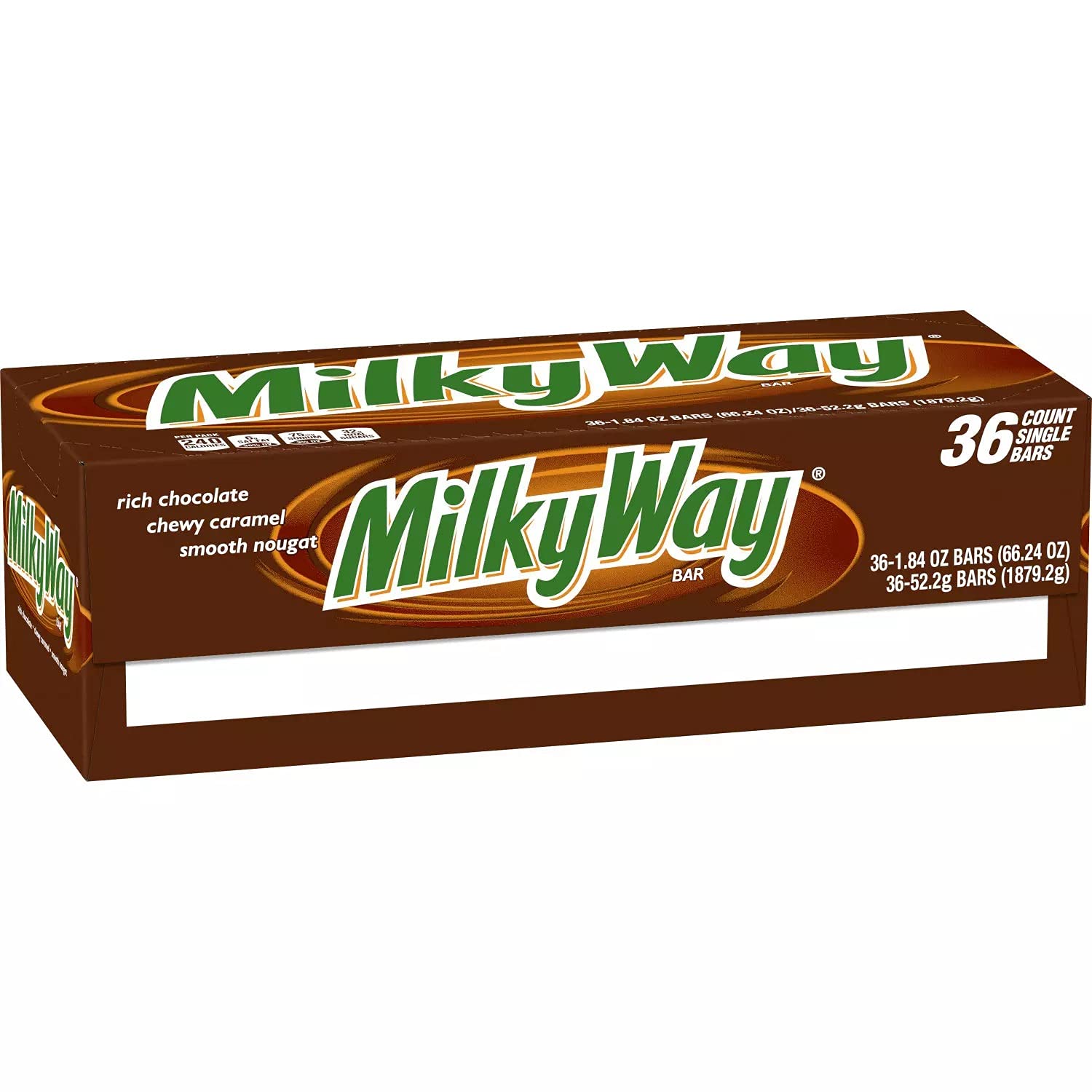 Milky Way Caramel Chocolate Bars - Bulk 36 Count (1.84oz Each) - 4 Pack Box - Perfect for Halloween Candy, Party Favors & Office Snacks