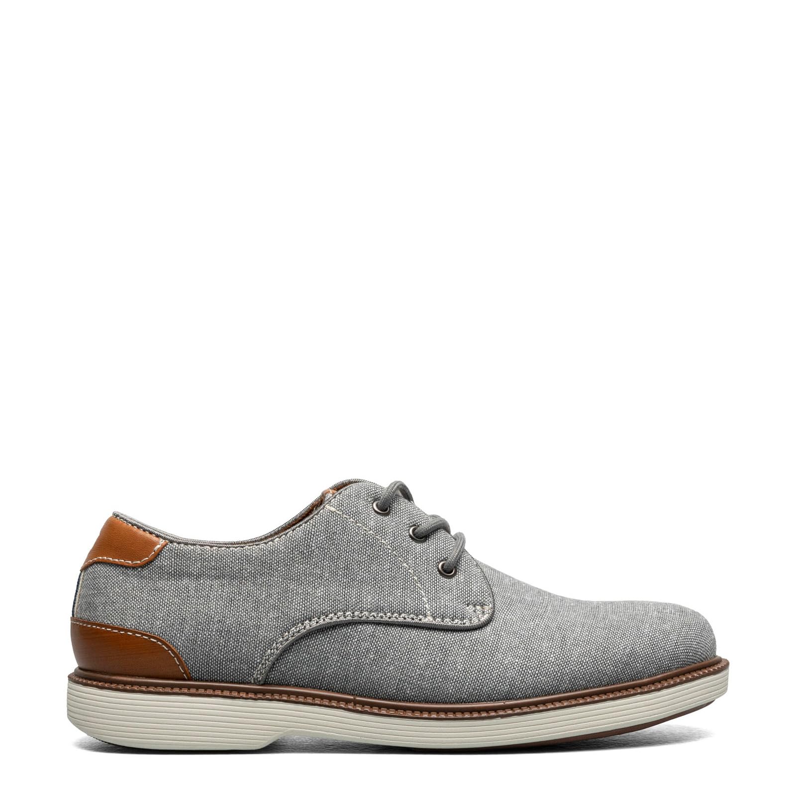 Florsheim Boys' Highland Canvas Plain Toe Oxford Shoes - Gray - Size 2 Medium (Toddler/Little Kid/Big Kid) | Classic School & Dress Shoes for Formal Occasions, Weddings, and Church Events