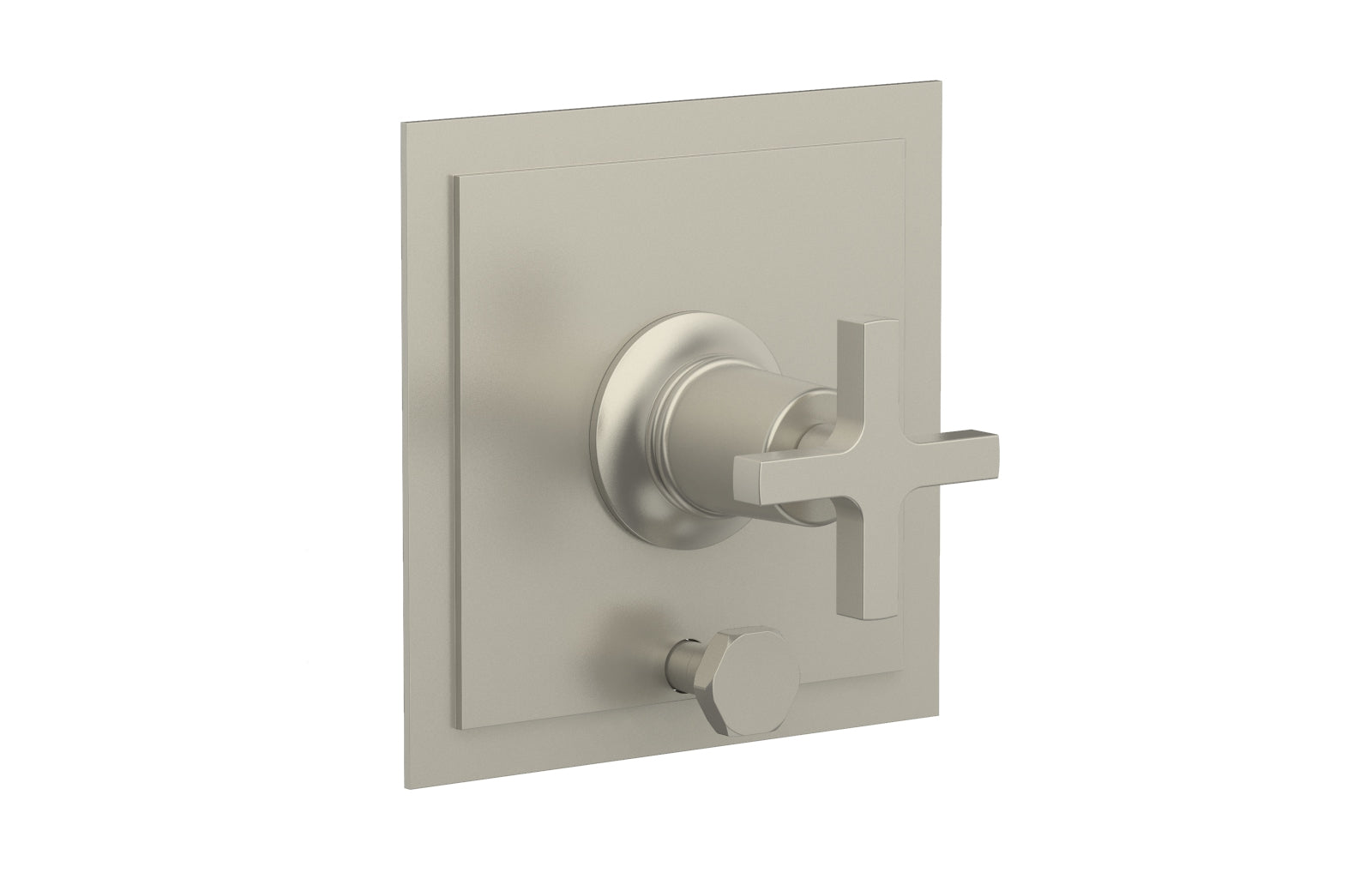 HEX MODERN Pressure Balance Shower Plate with Diverter and Handle Trim Set - Cross Handle 4 101 - Perfect for Bathroom Renovation & Modern Home Upgrade