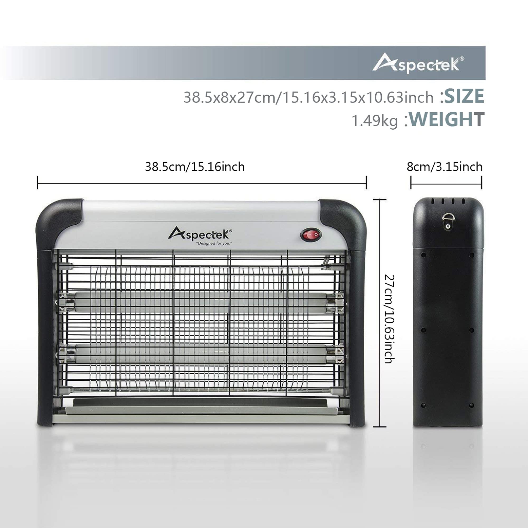 Aspectek 2800V Electric Bug Zapper - Powerful 20W UV Light Mosquito Killer for Flies, Gnats & Pests | Indoor Insect Control for Home, Kitchen, Bedroom & Patio