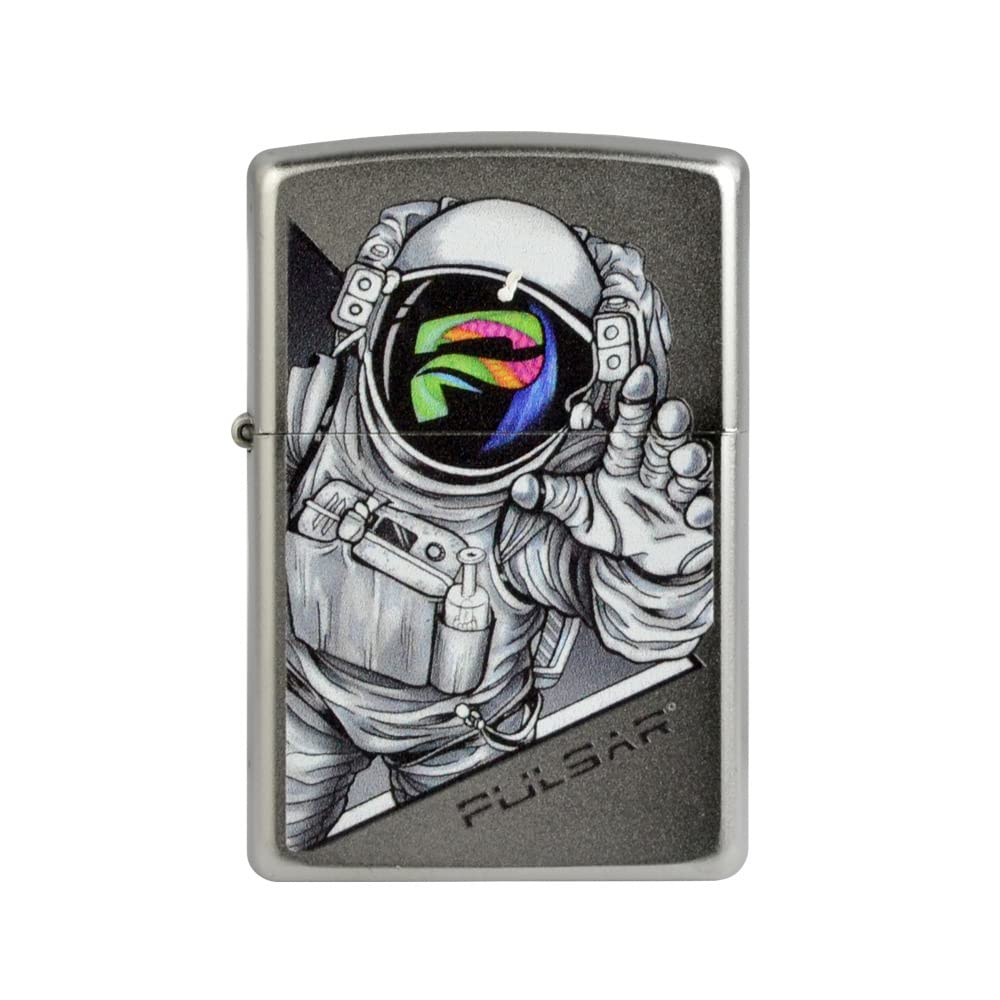 Zippo Lighter - Pulsar Artist Series Psychedelic Space Man Design | Windproof Refillable Metal Lighter | Perfect for Camping, Hiking & Outdoor Adventures