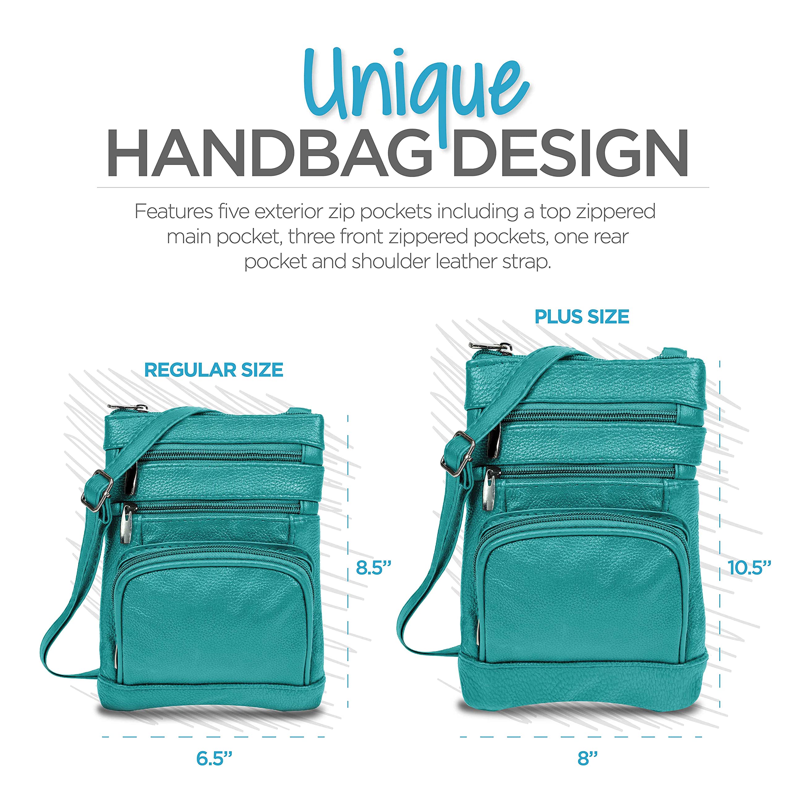 Krediz Genuine Leather Crossbody Bag for Women - Adjustable Strap, Multiple Pockets, Soft & Durable - Perfect for Everyday Use, Travel, Shopping & Work Commute