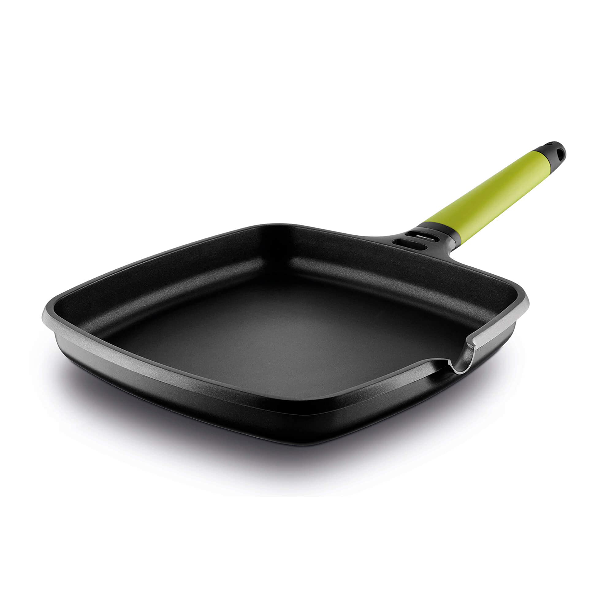Castey 10.5-Inch Nonstick Cast Aluminum Induction Griddle with Removable Kiwi Handle - Perfect for Pancakes, Eggs & Grilling on Gas, Electric & Induction Cooktops