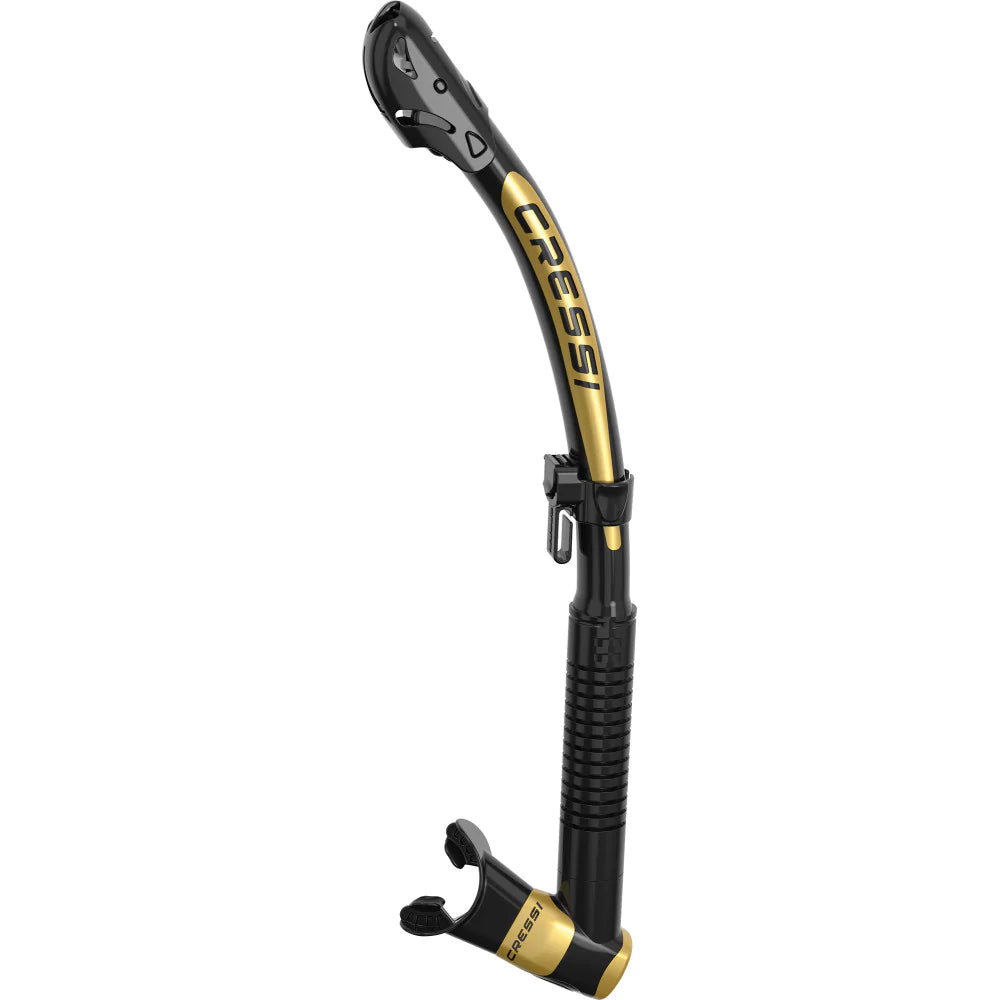 Cressi Itaca Ultra Dry Snorkel Mask - Black/Gold - Anti-Fog & Leak-Proof Design for Scuba Diving, Snorkeling & Water Sports