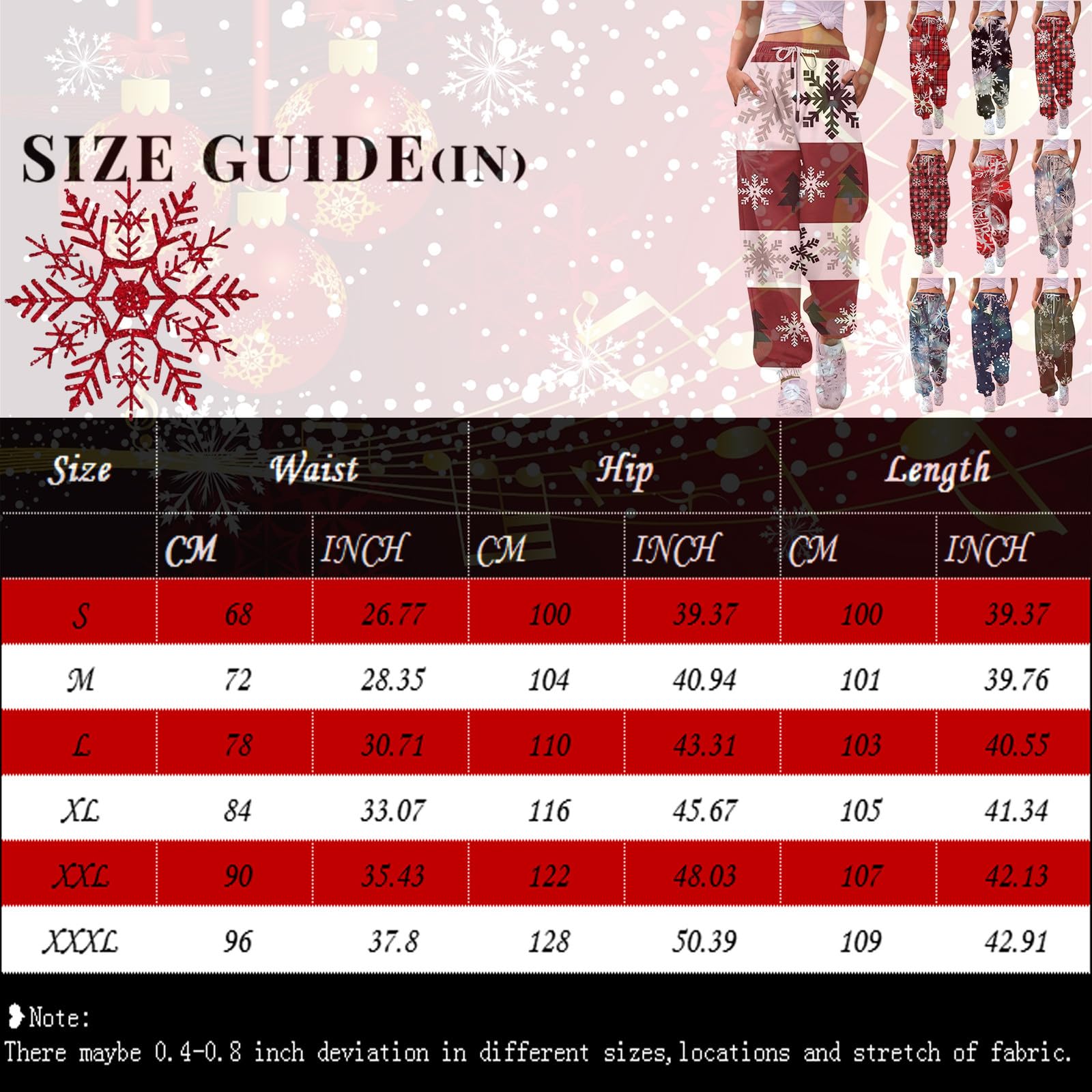 Women's High Waisted Christmas Sweatpants - Baggy Lounge Pants with Pockets for Gym, Jogging & Holiday Wear | Cozy Winter Casual Outfit