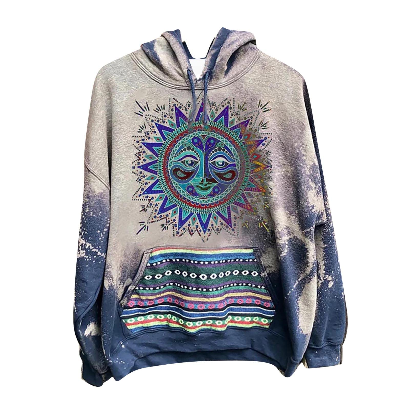 Women's Tie-Dye Hooded Sweatshirt - Long Sleeve Pullover Hoodie for Fall/Winter Fashion | Casual Streetwear, Loungewear & Outdoor Activities