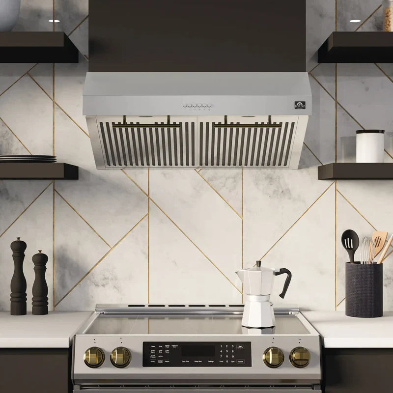 Forno Bari 30-Inch Under Cabinet Range Hood 400 CFM - FRHUC5255 | Powerful Ventilation for Kitchen, Stainless Steel Design, Easy Installation | Perfect for Home Cooking, Baking, and Grilling