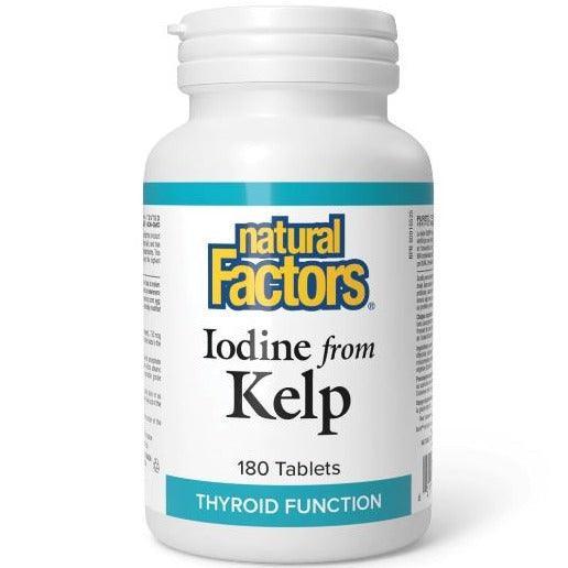 Natural Factors Iodine from Kelp Supplement - 180 Tablets for Thyroid Support & Metabolism Boost - Perfect for Vegan, Paleo & Keto Diets