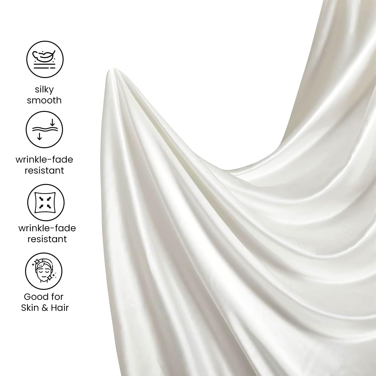 Queen Silk Satin Duvet Set 4pc - Silver Grey for Luxury Bedroom