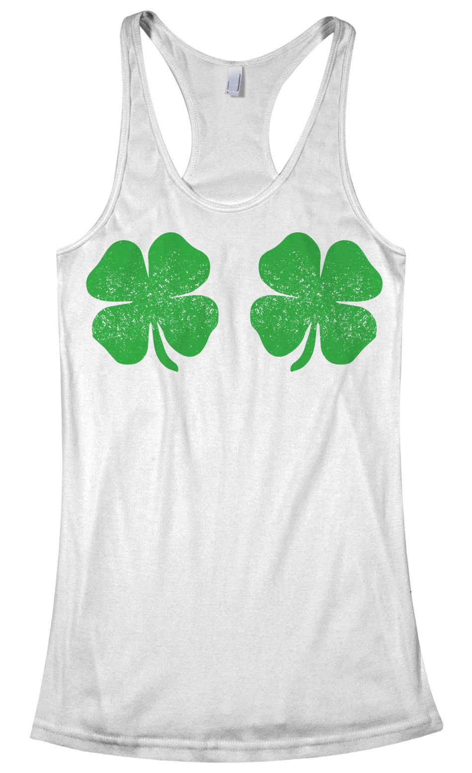 Threadrock Women's Four Leaf Clover Bikini Top - Racerback Swimwear Tank for Beach, Pool & Summer Vacations