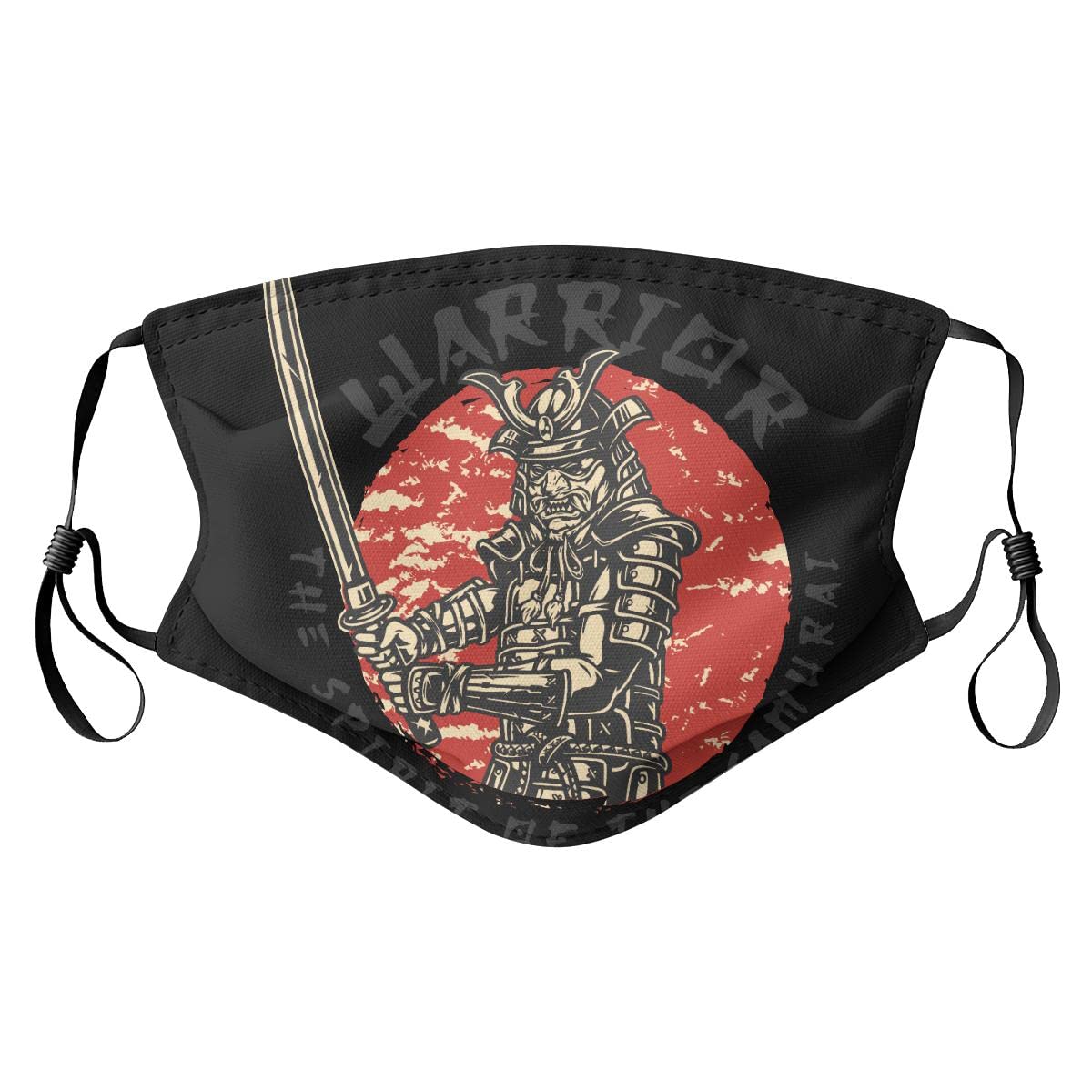 Samurai Japanese Warrior Katana Dark Face Mask for Adults - Cold-Proof, Reusable & Washable Face Cover for Camping, Outdoor Activities & Cosplay