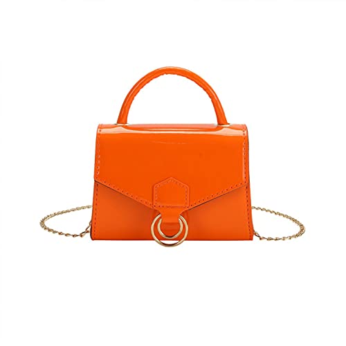 PATOPO Women's Messenger Bag - Stylish Solid Color Top Handle Clutch Purse with Chain Shoulder Strap, Crossbody Handbag for Work, Travel & Everyday Use