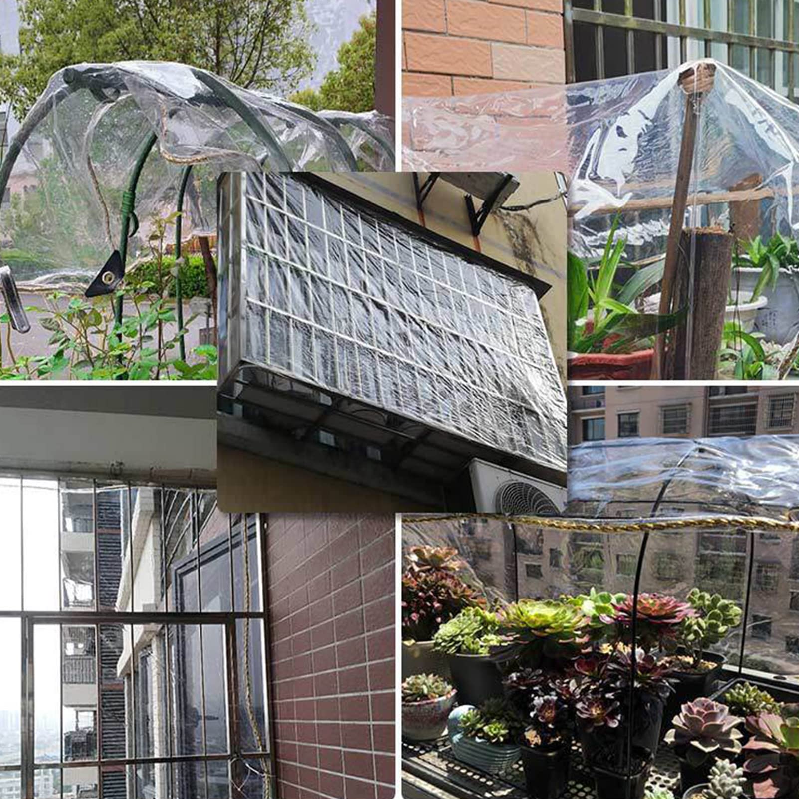 20x23ft Clear Heavy Duty Waterproof Tarpaulin - Transparent Poly Tarp with Reinforced Grommets for Greenhouse, Garden Cover, Patio Protection, Plant Shelter & Pet Hutch Roof - UV Resistant Outdoor Use