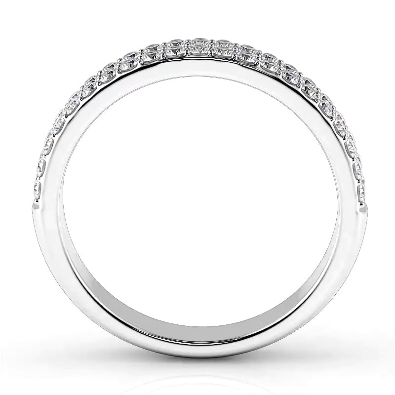 0.42 Carat Round Diamond Double Row Wedding Band - Elegant Bridal Ring for Women, Perfect for Engagement, Anniversary & Special Occasions