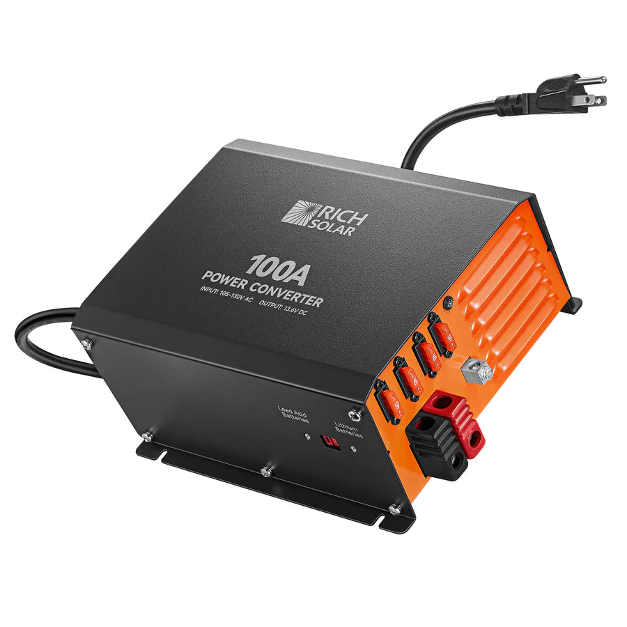 Rich Solar 100A MPPT Solar Charge Controller - 12V/24V Auto Battery Regulator for RV, Boat, Off-Grid Power System | Weatherproof & Efficient Solar Panel Converter