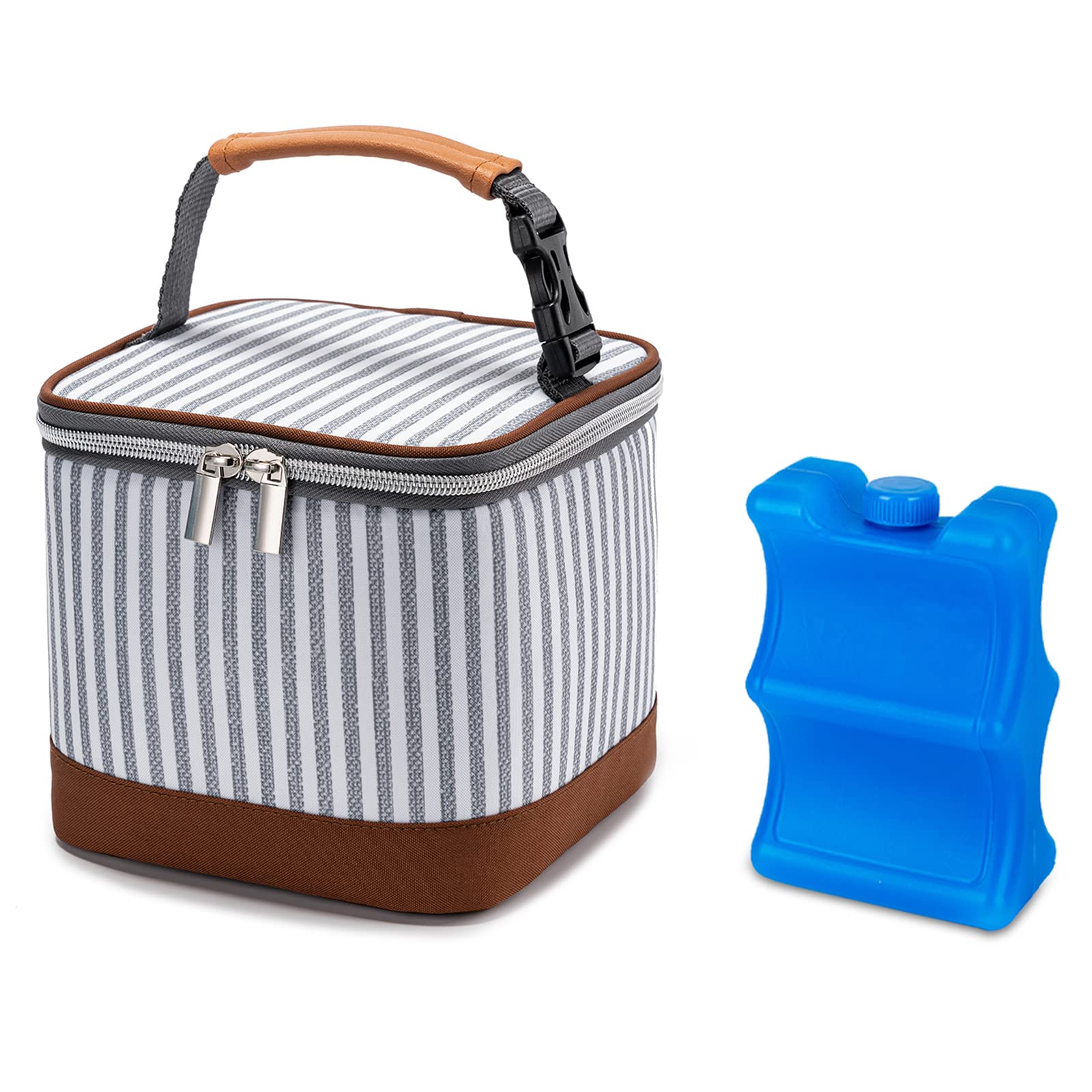 Breastmilk Cooler Bag with Ice Pack - Fits 4 Baby Bottles (Up to 5oz) - Insulated Baby Bottle Cooler for Nursing Moms & Daycare - Perfect for Travel, Work, and On-the-Go Feeding