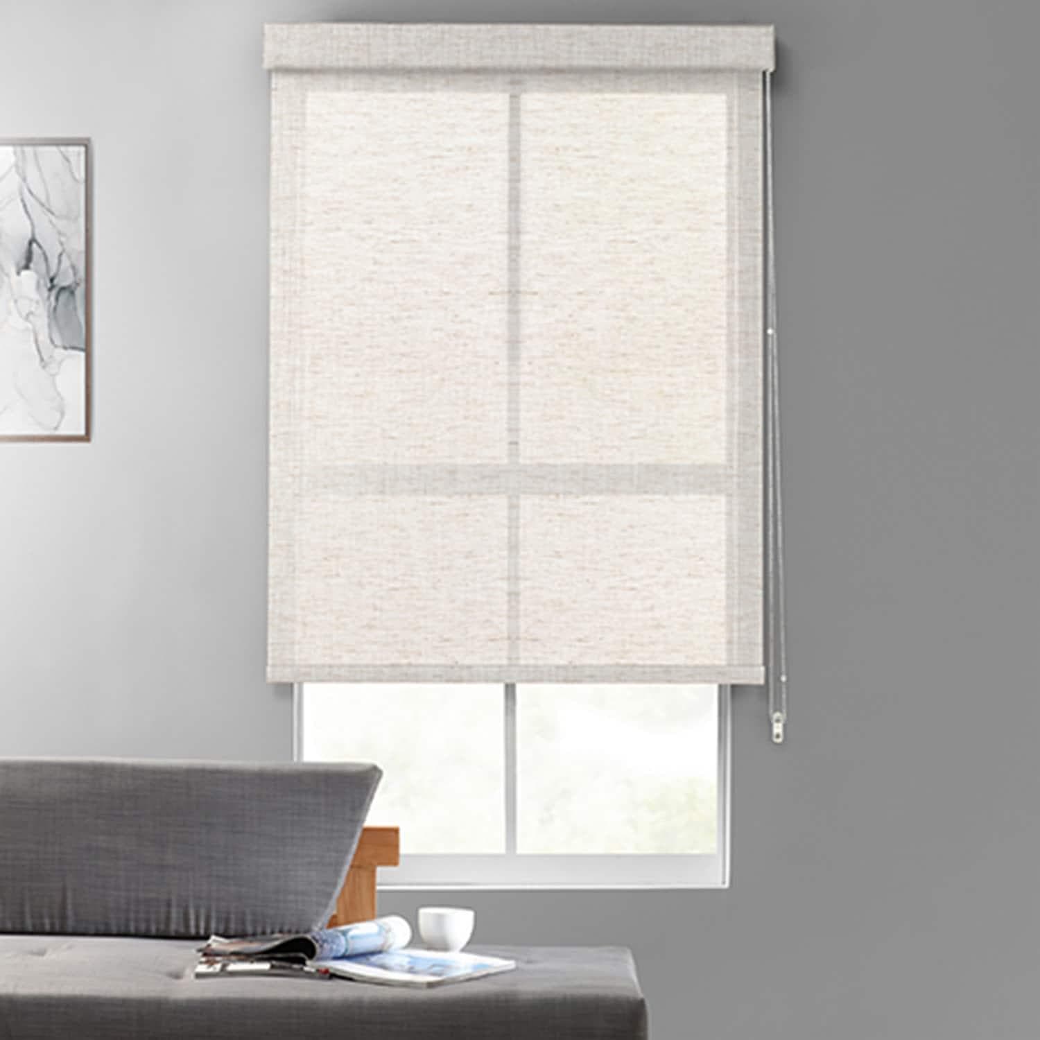 Heathered Hopsack Textured Blackout Roller Shades for Bedroom & Living Room - Light Blocking Window Treatment for Better Sleep & Privacy