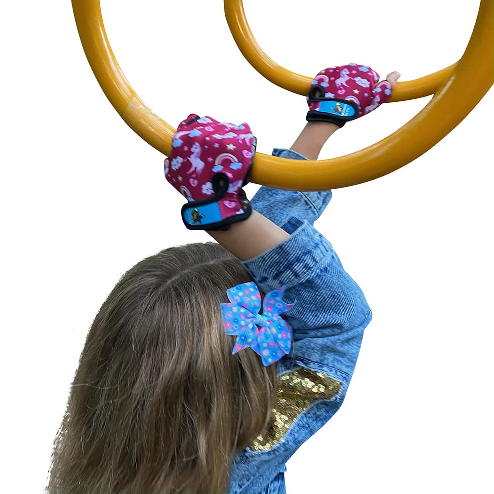 Kids Monkey Bar Gloves for Ages 7-8 - Gymnastics, Playground & Bike Riding - Durable Protective Gloves for Outdoor Activities