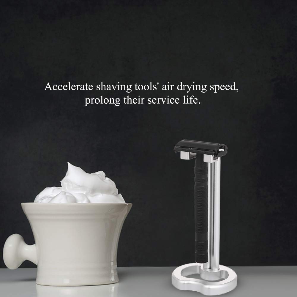 Premium LAURAG Metal Razor Stand for Men - Heavy Duty Safety Razor Holder & Shaver Organizer - Perfect for Bathroom Countertop, Travel & Grooming Essentials Storage
