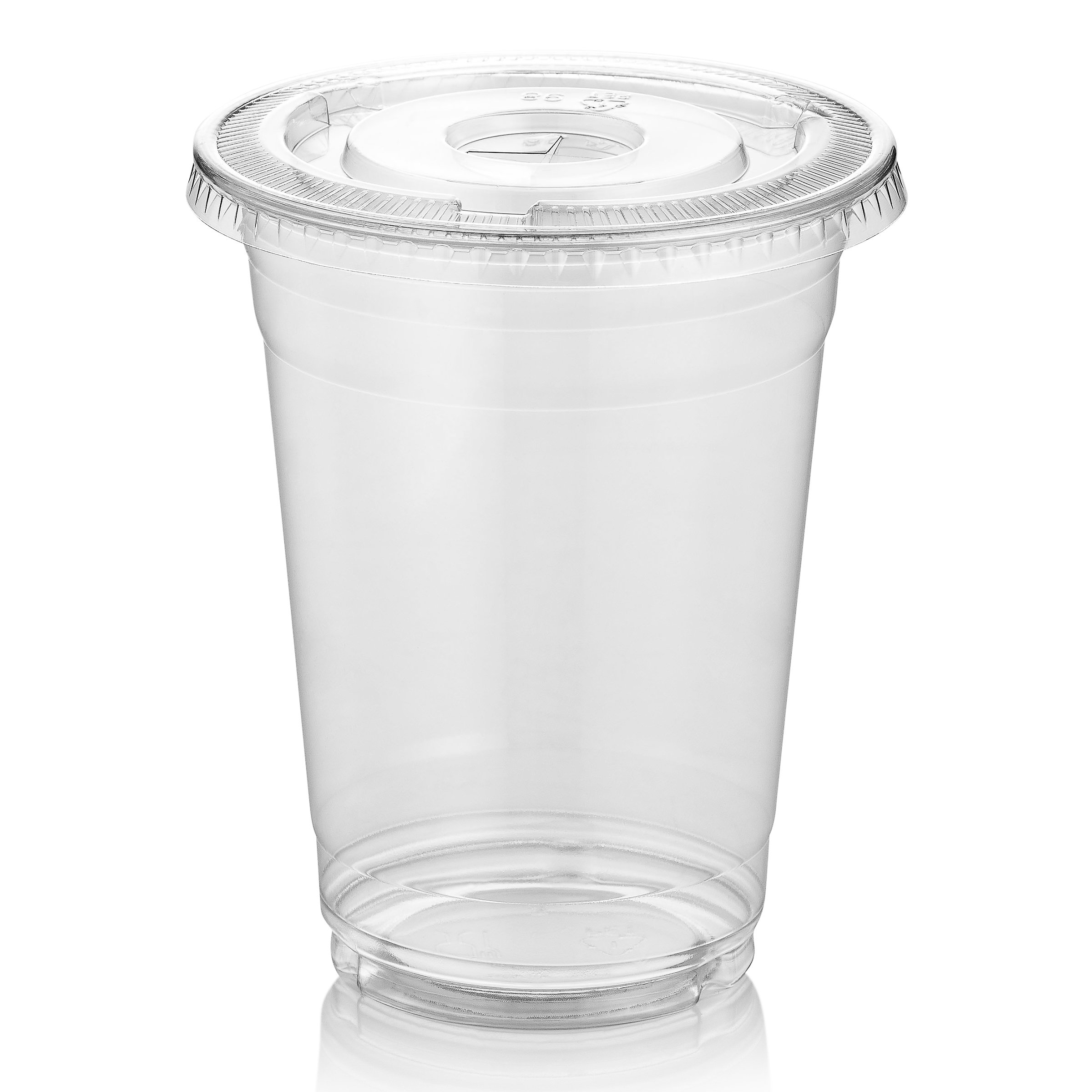 Eco-Friendly 16 oz Disposable Plastic Cups with Lids - 6 Packs of 100 - Perfect for Cold Drinks, Bubble Tea, Iced Coffee, Smoothies & Parties - BPA-Free, Durable & Leak-Proof