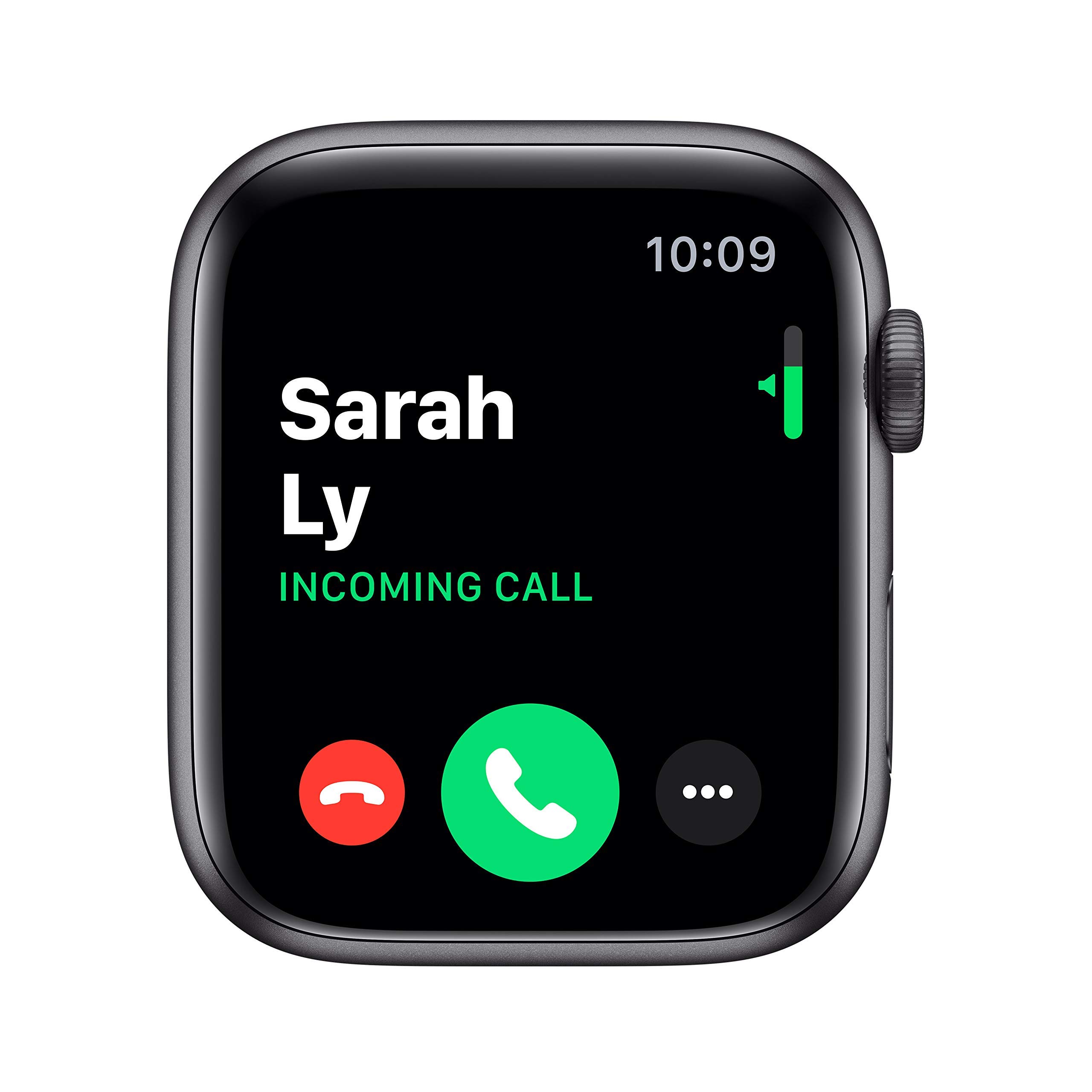 Apple Watch Series 5 (GPS, 44mm) - Space Gray Aluminum Case with Black Sport Band (Renewed) | Smart Fitness Tracker for Running, Swimming & Daily Activity Tracking