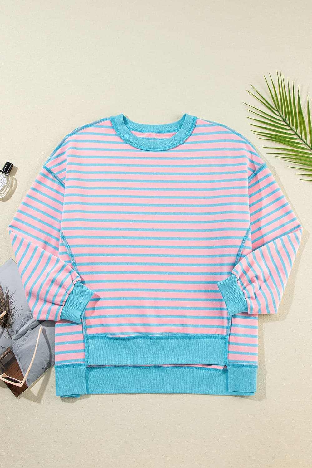 Fashionable Striped High-Low Pullover Sweater for Women | Trendy Casual Wear for Fall & Winter | Perfect for Outings, Dates, and Office