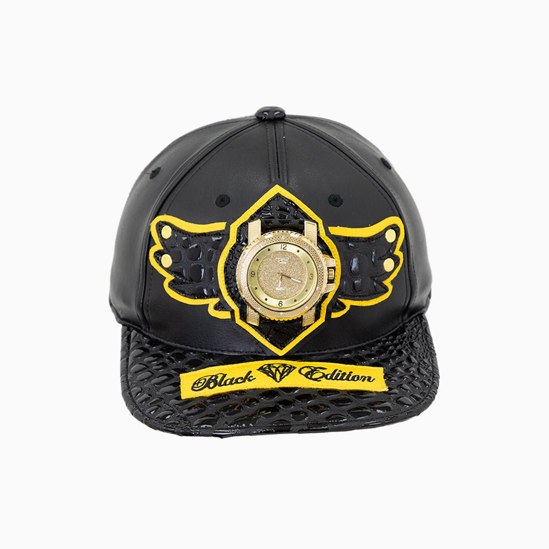 Breyer's Buck 50 Black Edition Genuine Leather Watch Hat for Men - Stylish Outdoor Hunting & Casual Fashion Accessory