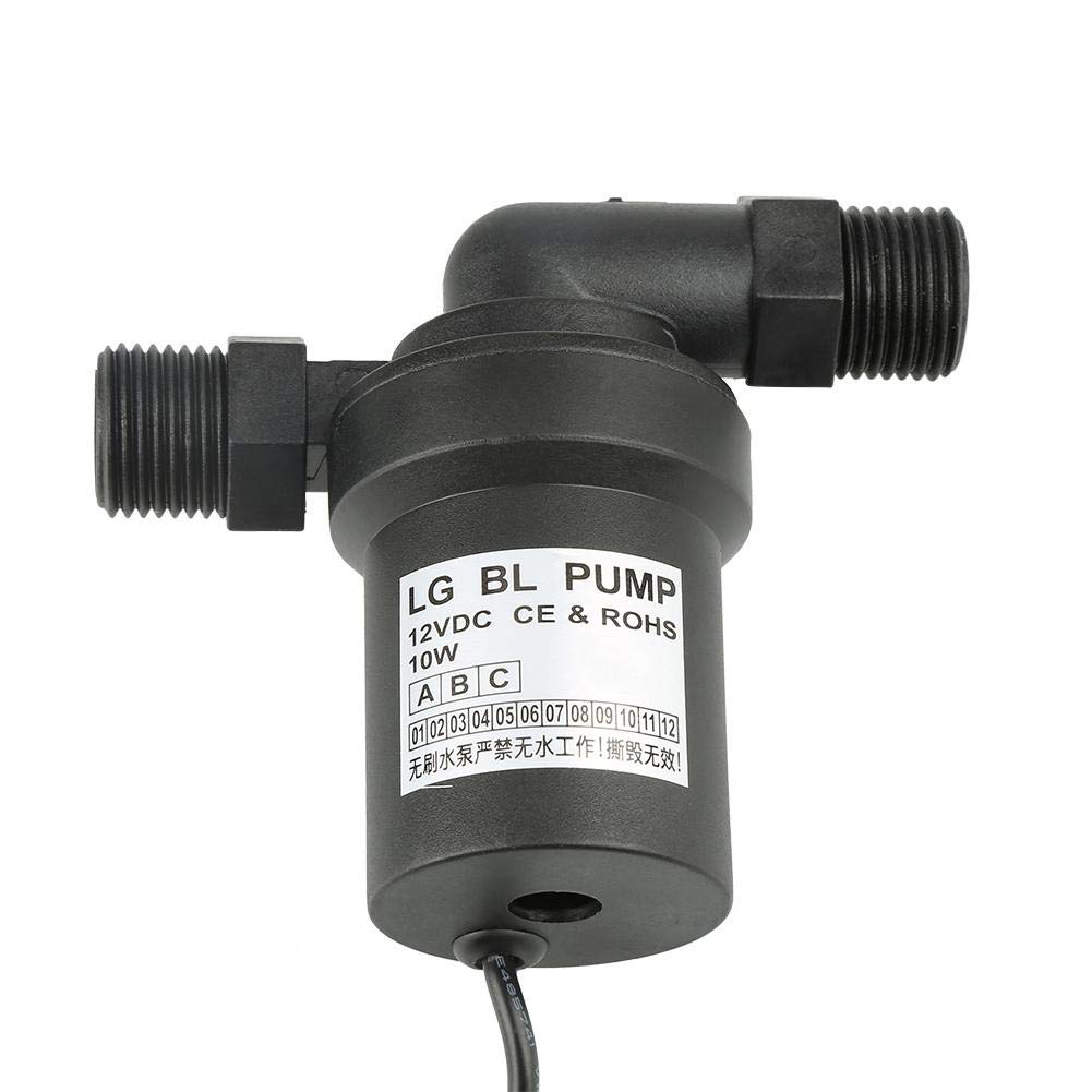 12V Brushless Solar Hot Water Heater Circulation Pump - High Temperature Water Circulation System for RV, Camper, Off-Grid Homes & Solar Heating Applications