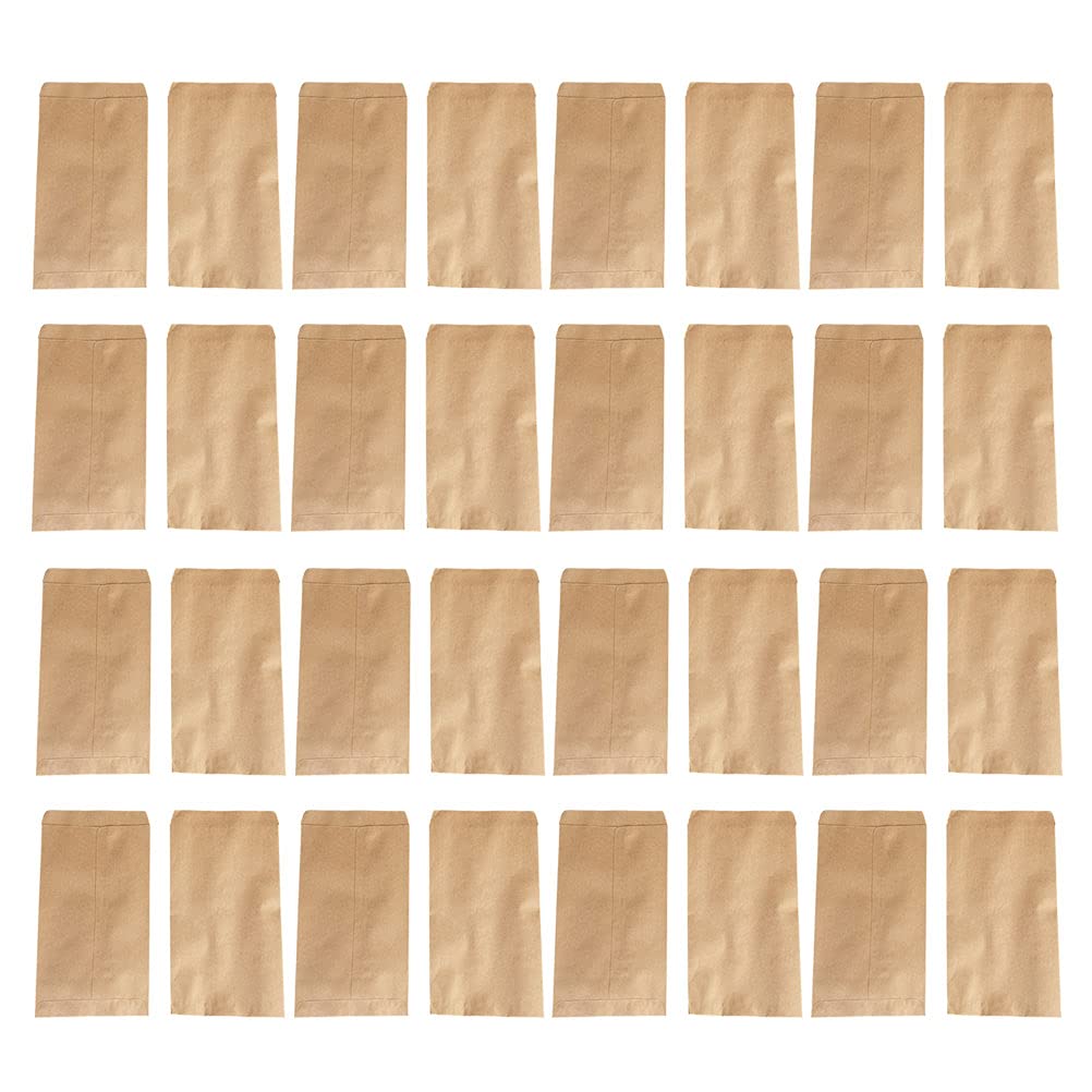 100pcs Brown Kraft Paper Bags - Sandwich Lunch Bags, Small Grocery Bags, Cash Envelopes for Party, Gift & Coin Storage | Eco-Friendly Food Packaging for Picnics, School Lunches & Retail Use
