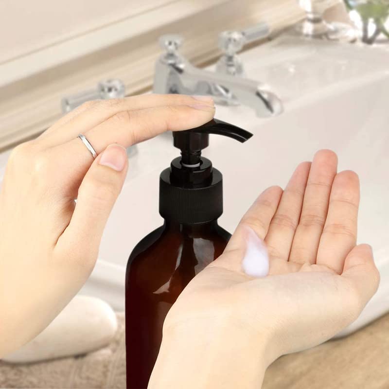 Forest Clay Empty Plastic Pump Bottles 300ml (Pack of 2) - Clear Refillable Shampoo & Lotion Dispenser for Liquid Soap, Massage Oil | Durable Portable Cylinder Containers | Perfect for Travel, Gym & Home Organization