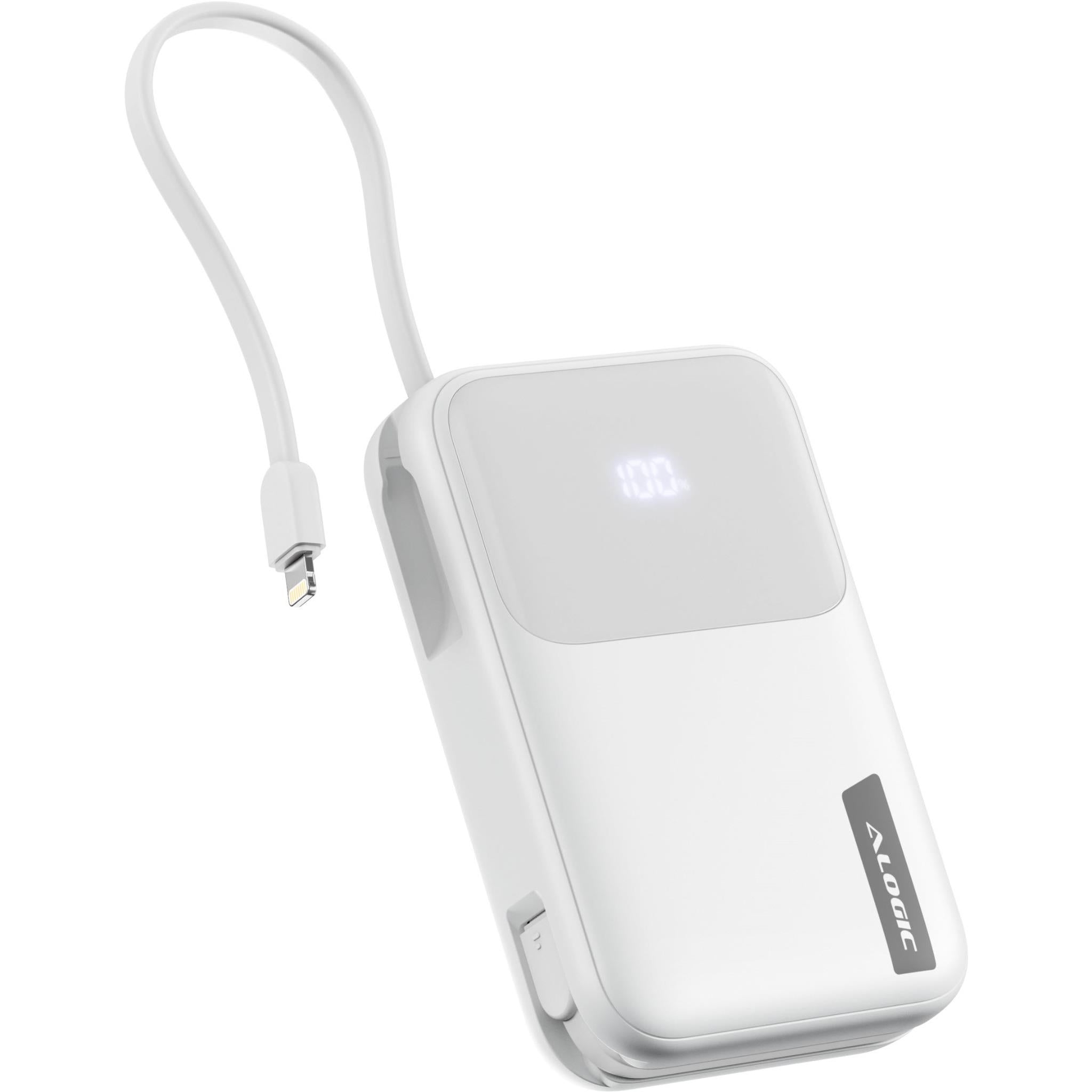 ALOGIC 20K 30W Tandem Power Bank with USB C & Lightning Port - High Capacity Portable Charger for iPhone, Samsung, iPad | Perfect for Travel, Camping & Emergency Backup (White)