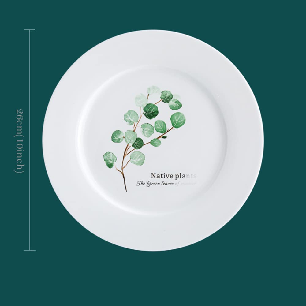 4-Piece Round Stoneware Dinnerware Set - 10-Inch Dishwasher Safe Plates for 4 - Perfect for Family Dinners, Restaurants & Entertaining Guests