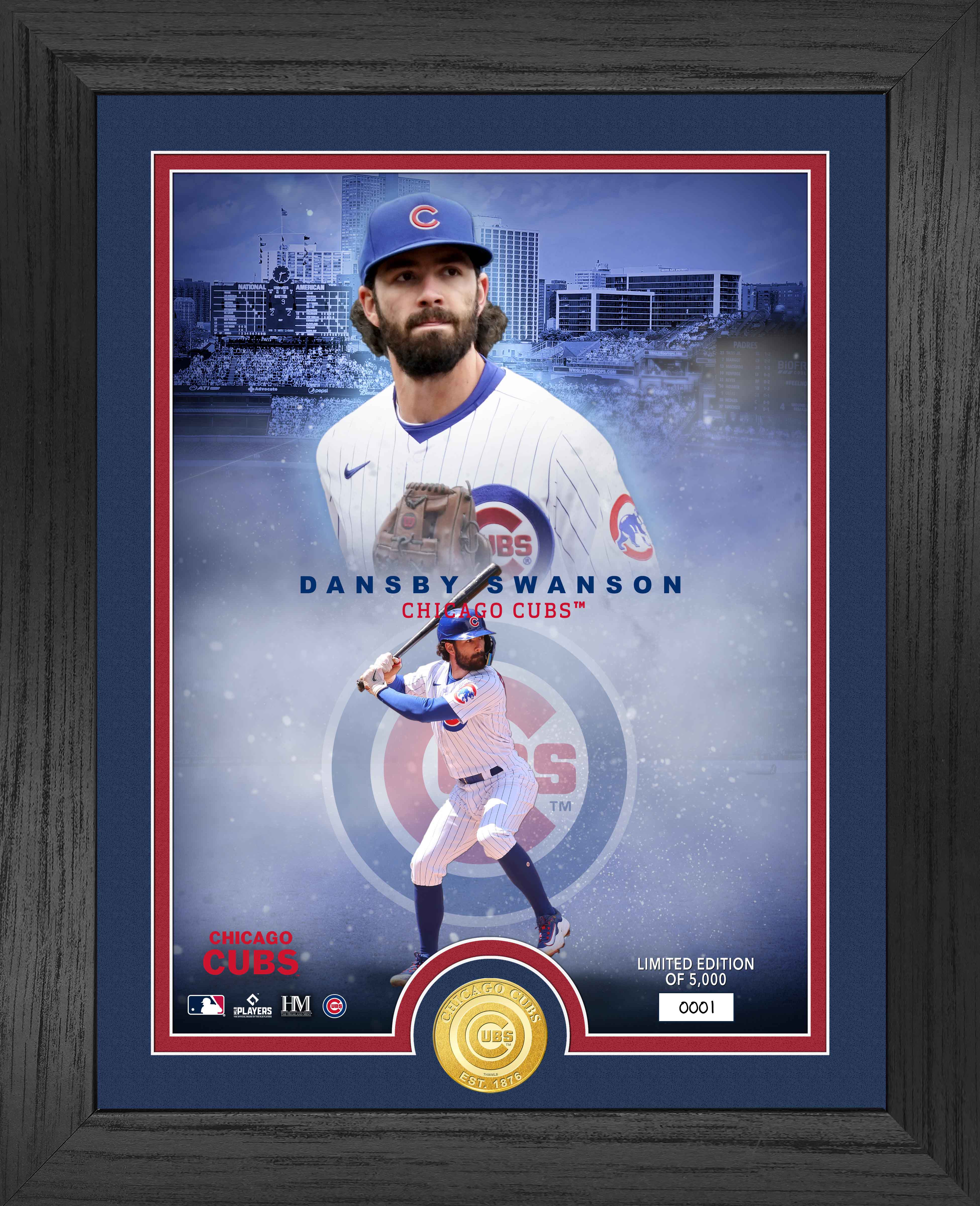 Dansby Swanson Chicago Cubs Legends Bronze Coin Photo Mint - Limited Edition Collectible for Baseball Fans, Perfect for Display, Gifts, and Memorabilia Collections