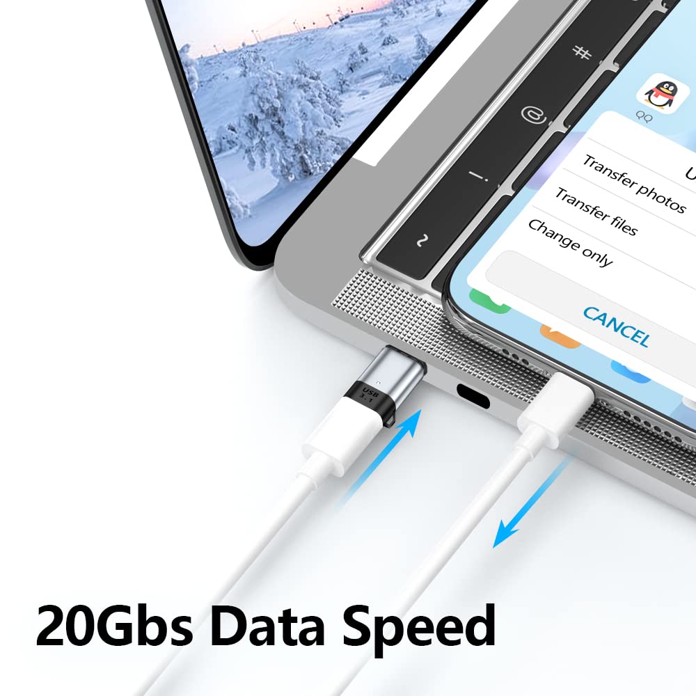 Magnetic USB C Adapter 2 Pack - 24 Pin Mini USB C Connector with 100W PD Fast Charging & 20Gbps USB 3.1 Data Transfer - Perfect for Laptops, Tablets & Smartphones