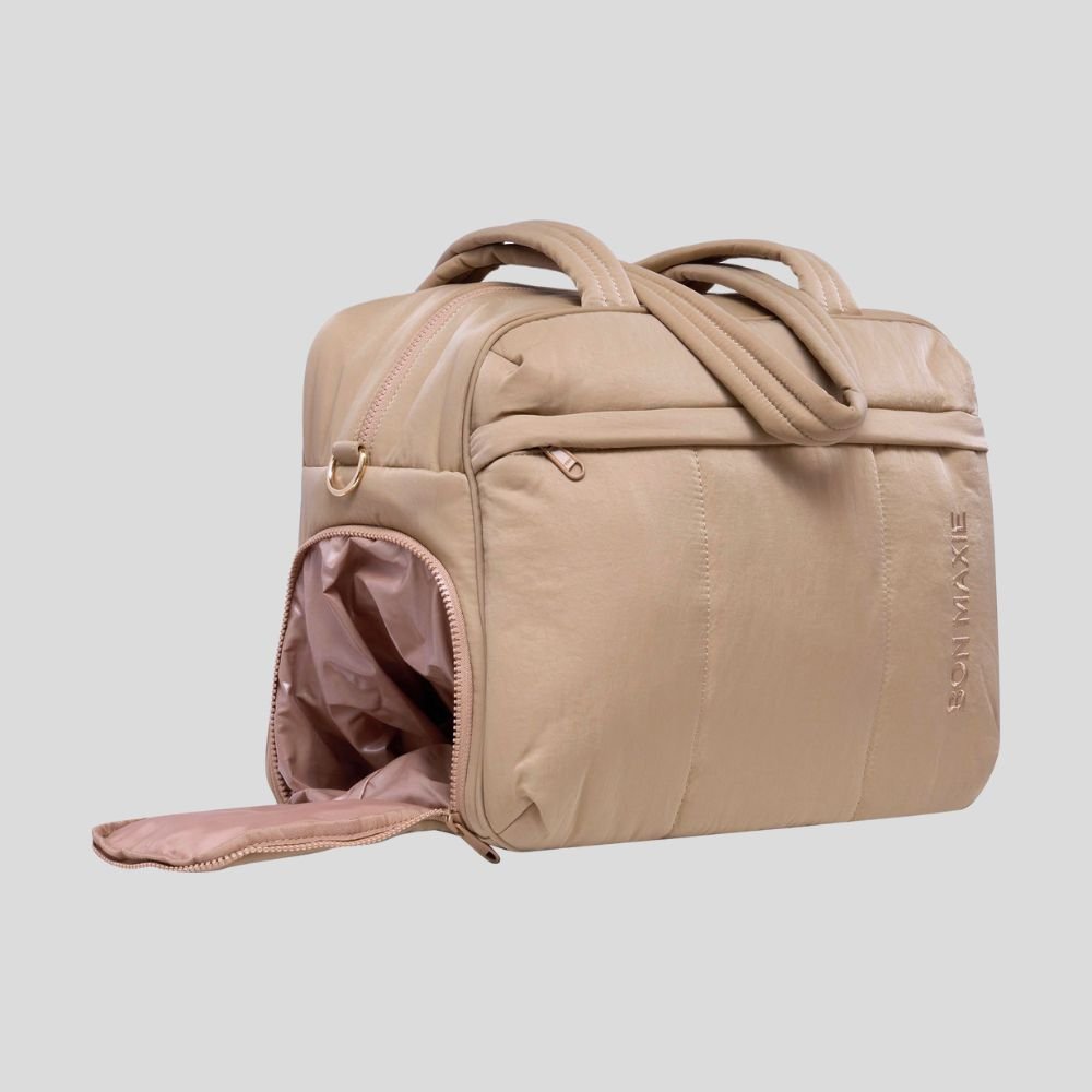 Premium Everyday Duffel Bag for Gym, Travel & Work - Water-Resistant Tan Carry-On Luggage | Perfect for Sports, Business Trips & Weekend Getaways