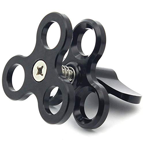 Luntus Aluminum Alloy 3-Section Joint Clamp Mount with Brightening Lamp Holder - Diving & Underwater Photography Accessories (Black) - Perfect for Scuba Diving, Marine Exploration and Professional Underwater Videography