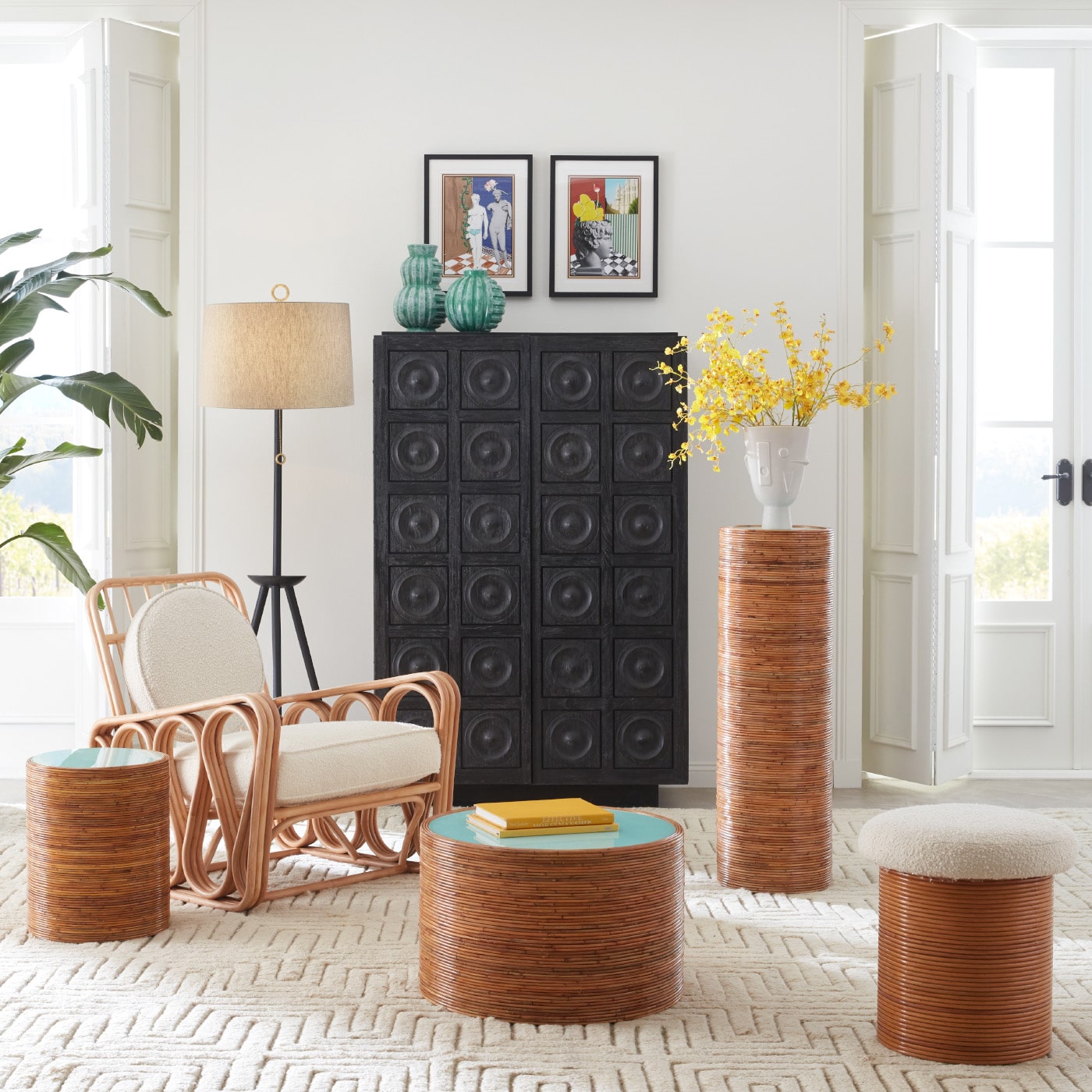 Antwerp Circles Cabinet - Modern Geometric Storage Solution for Living Room, Bedroom & Office | Stylish Home Decor Organizer