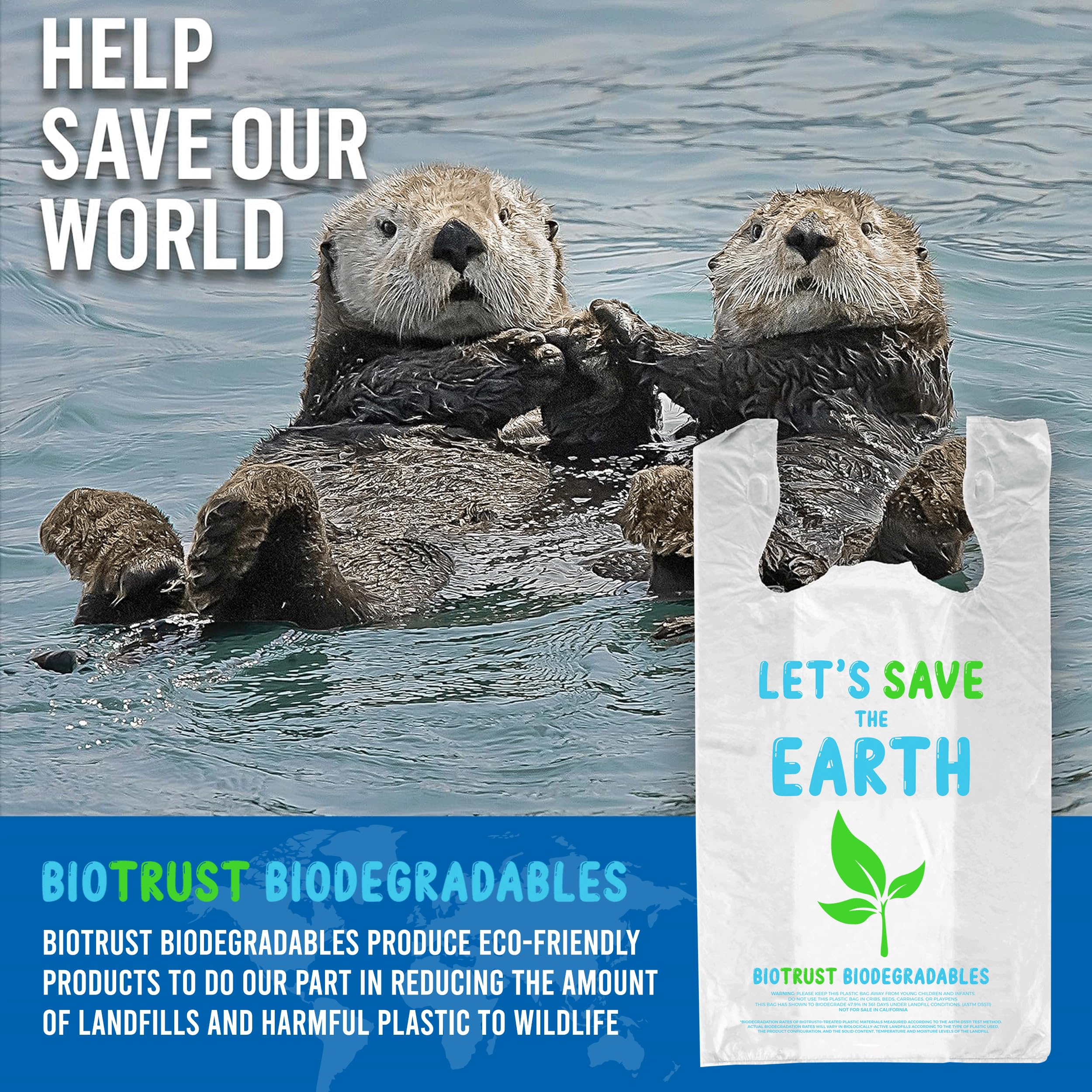Eco-Friendly Biodegradable Thank You Bags - 1000 Pack Bulk | Extra Thick & Durable Reusable Shopping Bags | 100% Recyclable for Grocery, Restaurant, Supermarket Use | 12” x 6.5” x 22” Plastic-Free Bulk Bags | Perfect for Retail Stores, Takeout Orders & Sustainable Packaging