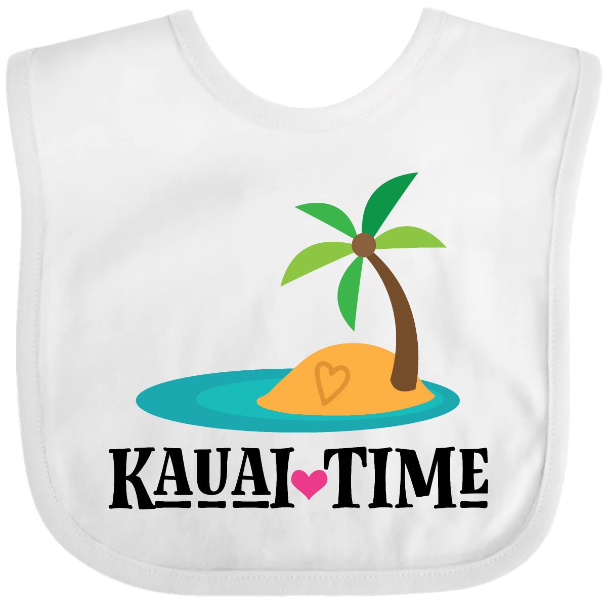 Inktastic Kauai Time Hawaii Island Baby Bib - Soft & Absorbent for Messy Meals, Travel & Photo Shoots