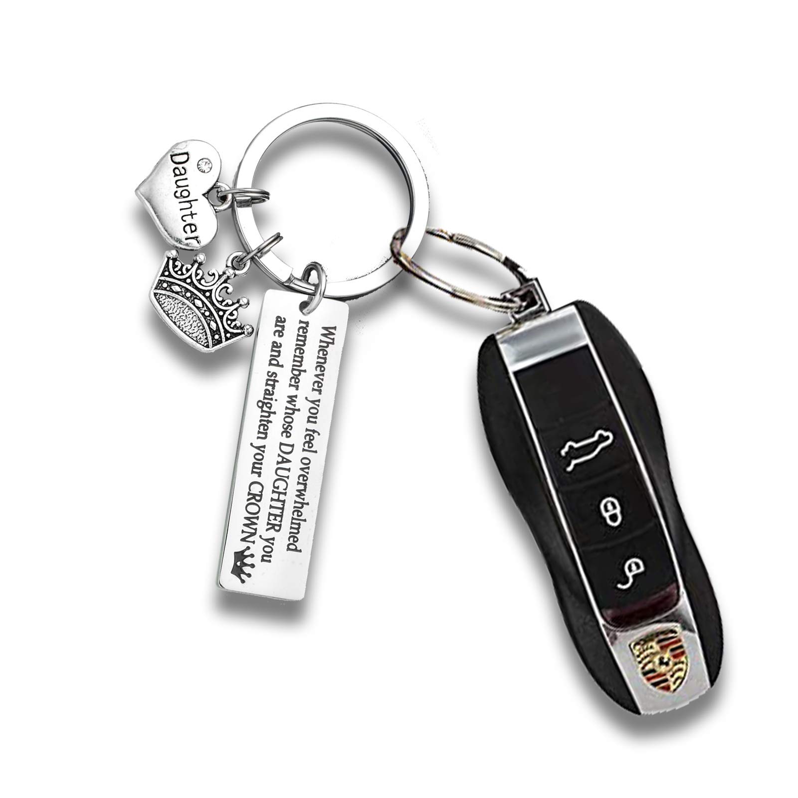 Vonluxy Personalized Stainless Steel Engraved Keychain - Inspirational Gift for Women, Mom, Granddaughter - Birthday, Anniversary, Graduation Present - Perfect for Daily Use, Travel & Keepsake