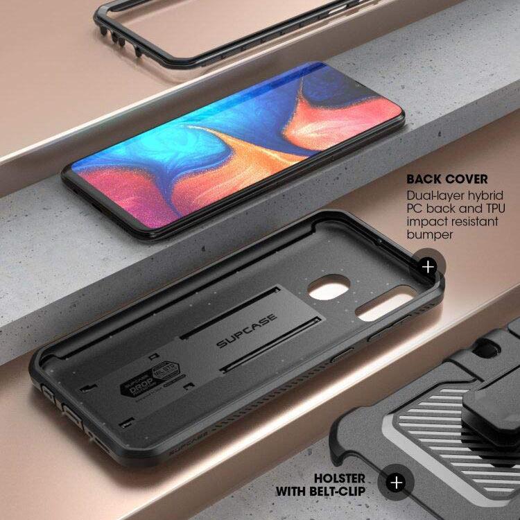 Samsung Galaxy A20 / A30 Unicorn Beetle Pro Rugged Holster Case - Heavy Duty Protection with Kickstand (Black) | Shockproof & Drop Proof for Outdoor, Work & Active Lifestyle