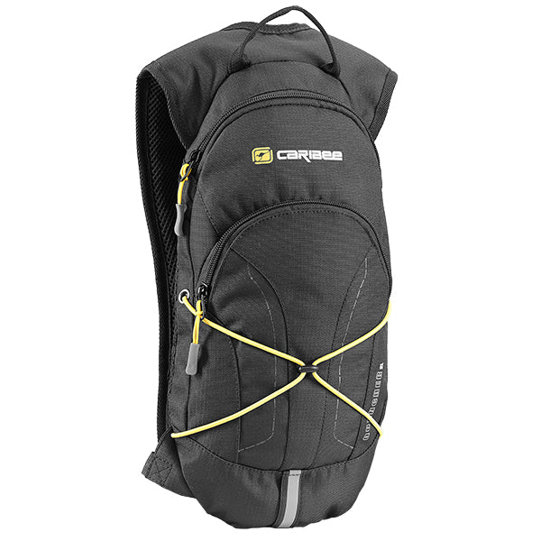Caribee Quencher 2L Hydration Backpack - Lightweight Water Bladder Pack for Hiking, Running & Outdoor Adventures - Black