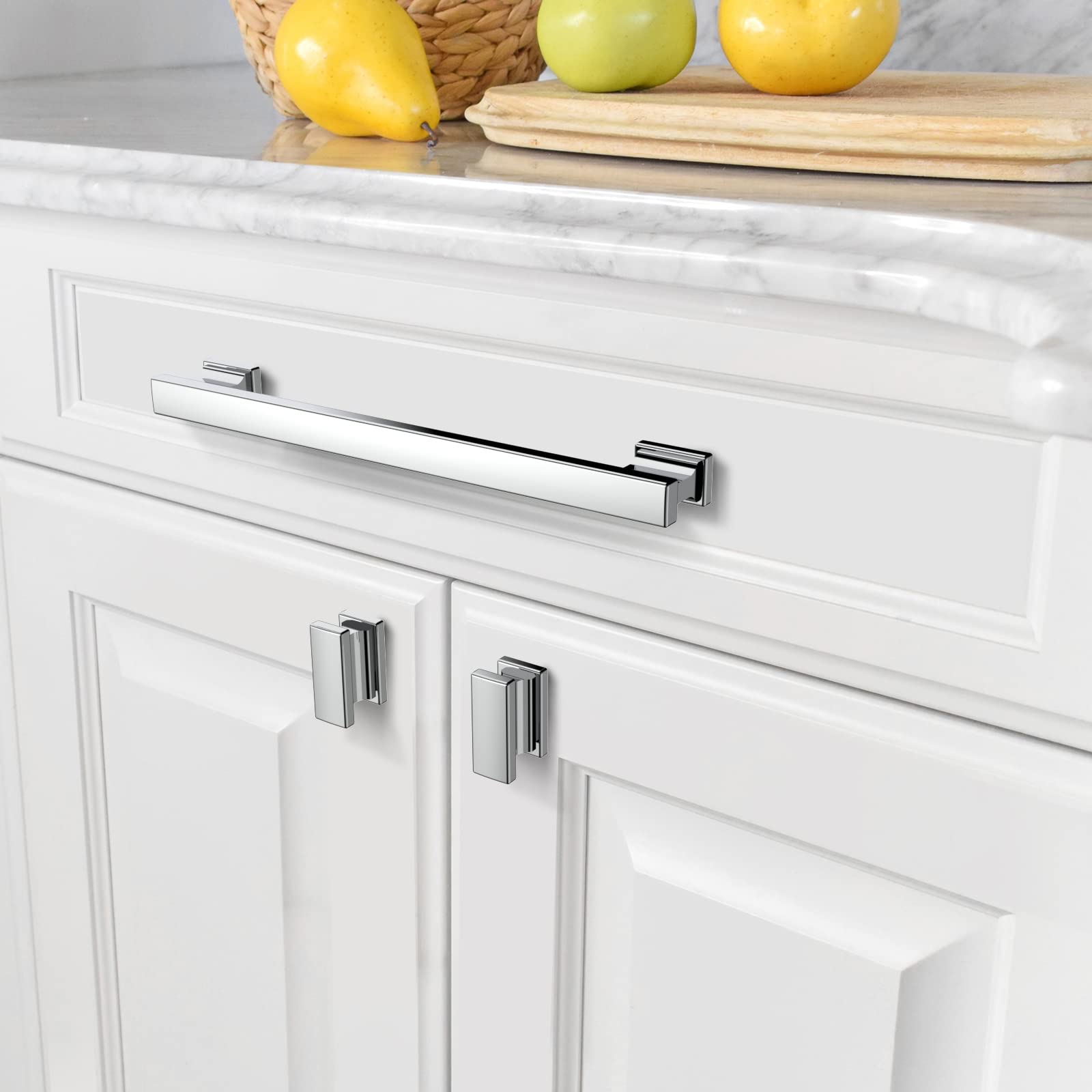 Asidrama 30 Pack Polished Chrome Kitchen Cabinet Knobs - Dresser Knobs & Drawer Pulls - Zinc Alloy Cabinet Hardware for Kitchen, Bathroom & Furniture - Easy Installation & Durable Finish